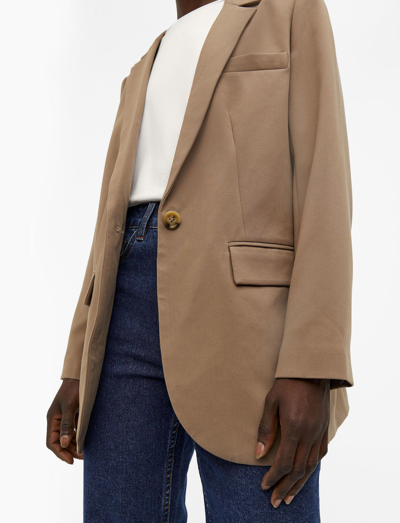 Object - OBJSIGRID L/S BLAZER NOOS - enkeltradede blazere - fossil - 5