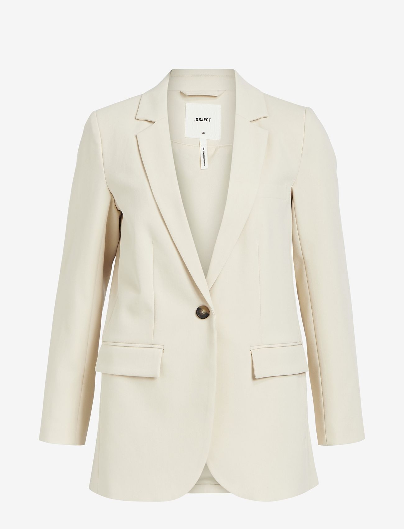 Object - OBJSIGRID L/S BLAZER NOOS - enkeltradede blazere - sandshell - 0