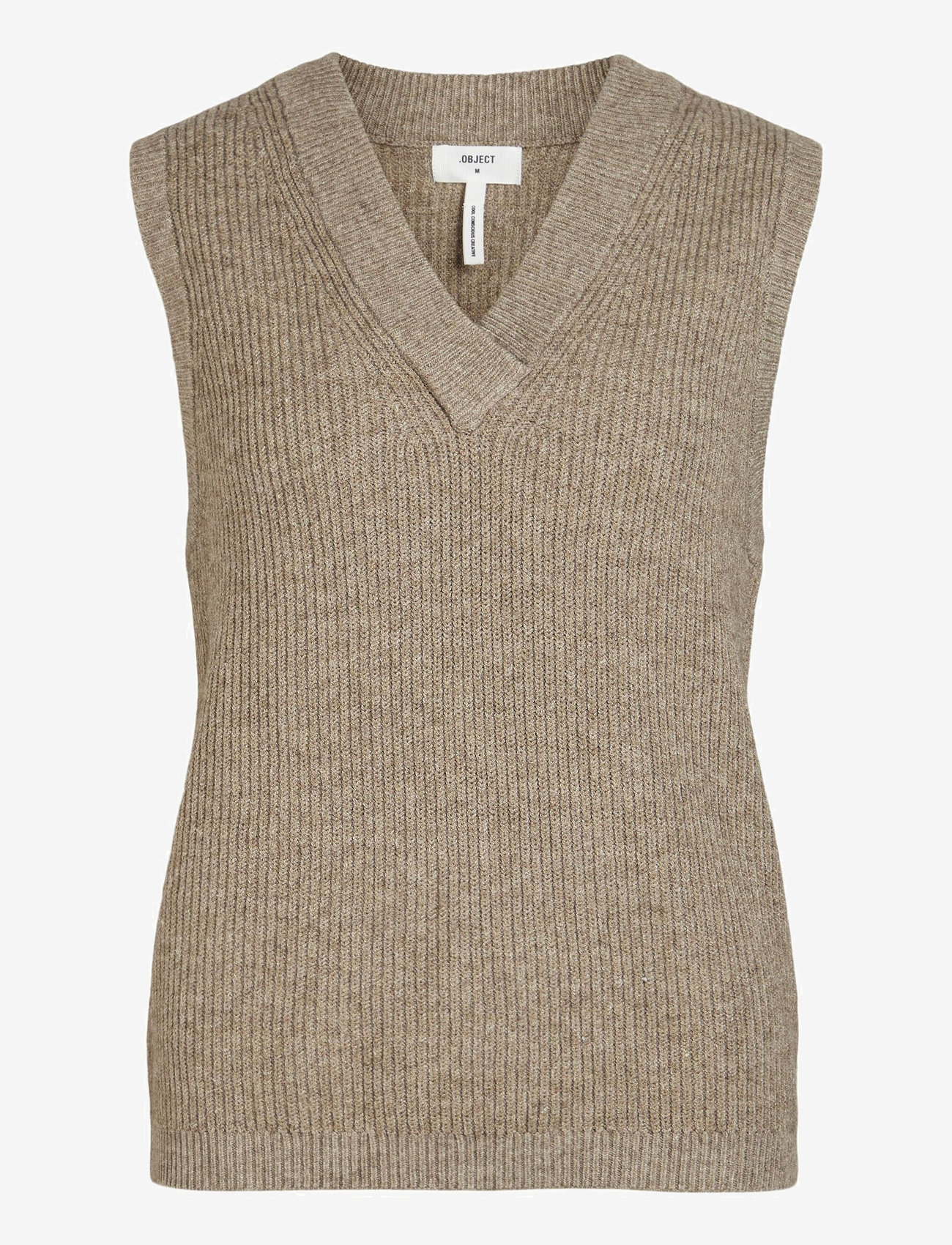 Object - OBJMALENA S/L KNIT WAISTCOAT - fossil - 1