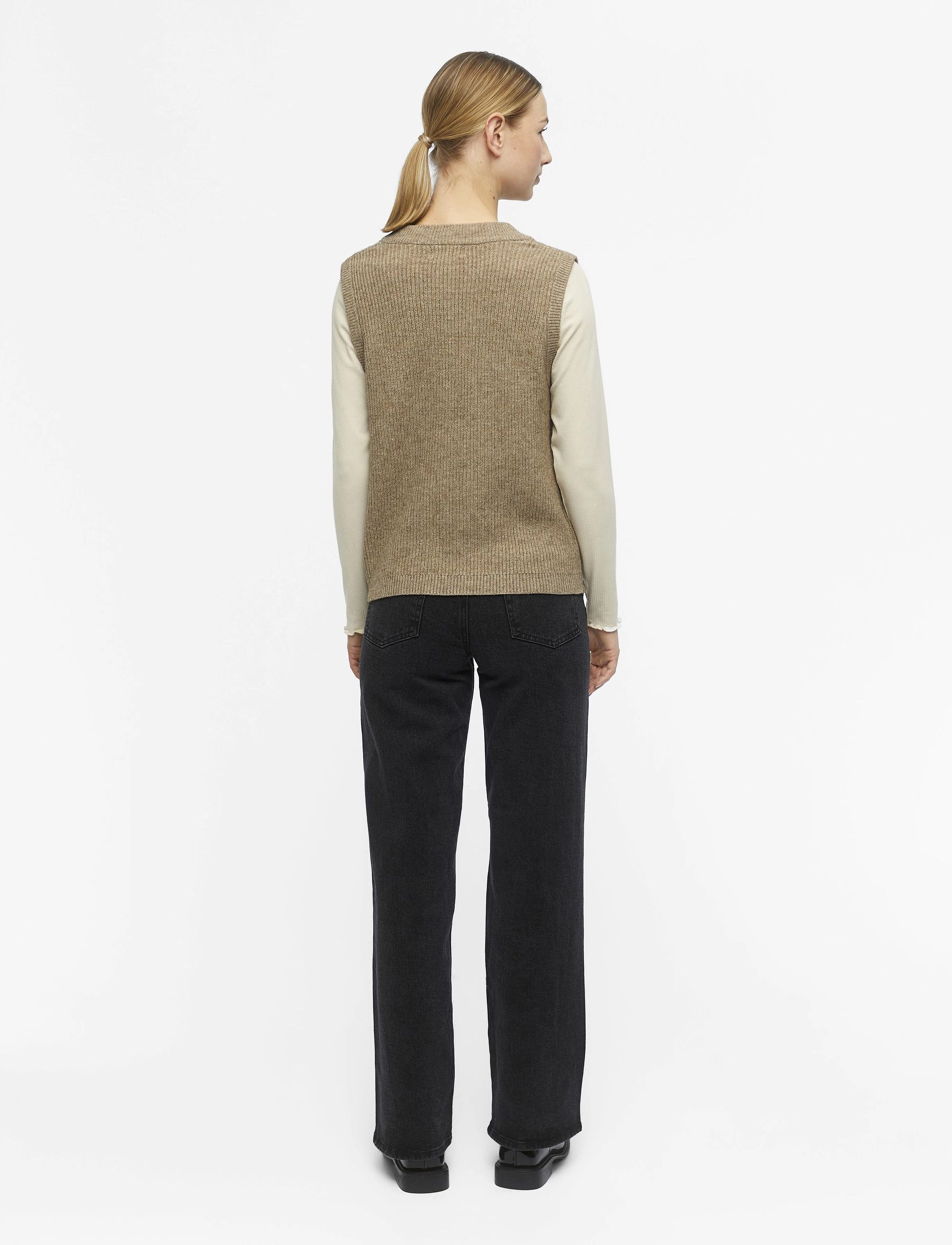 Object - OBJMALENA S/L KNIT WAISTCOAT - fossil - 2