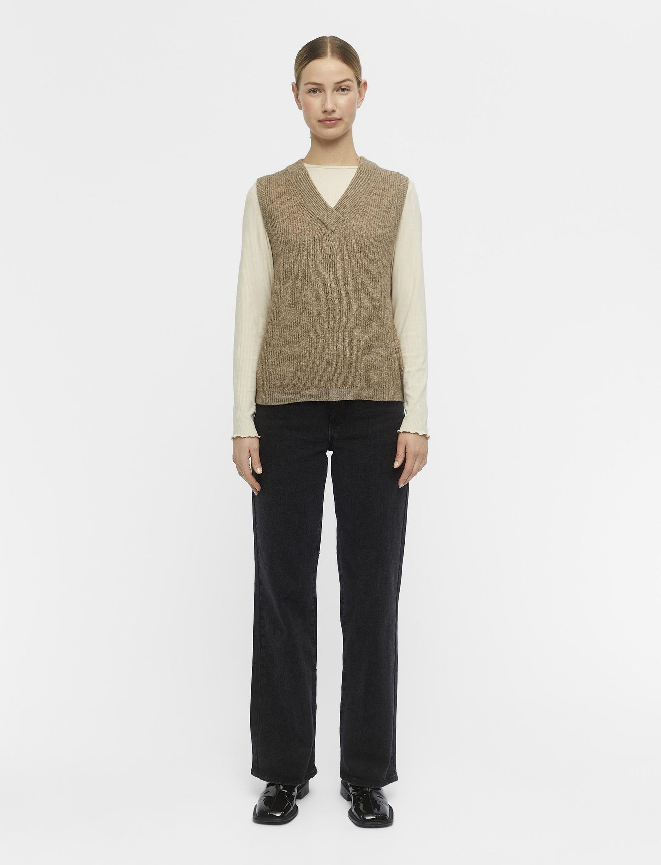 Object - OBJMALENA S/L KNIT WAISTCOAT - fossil - 3