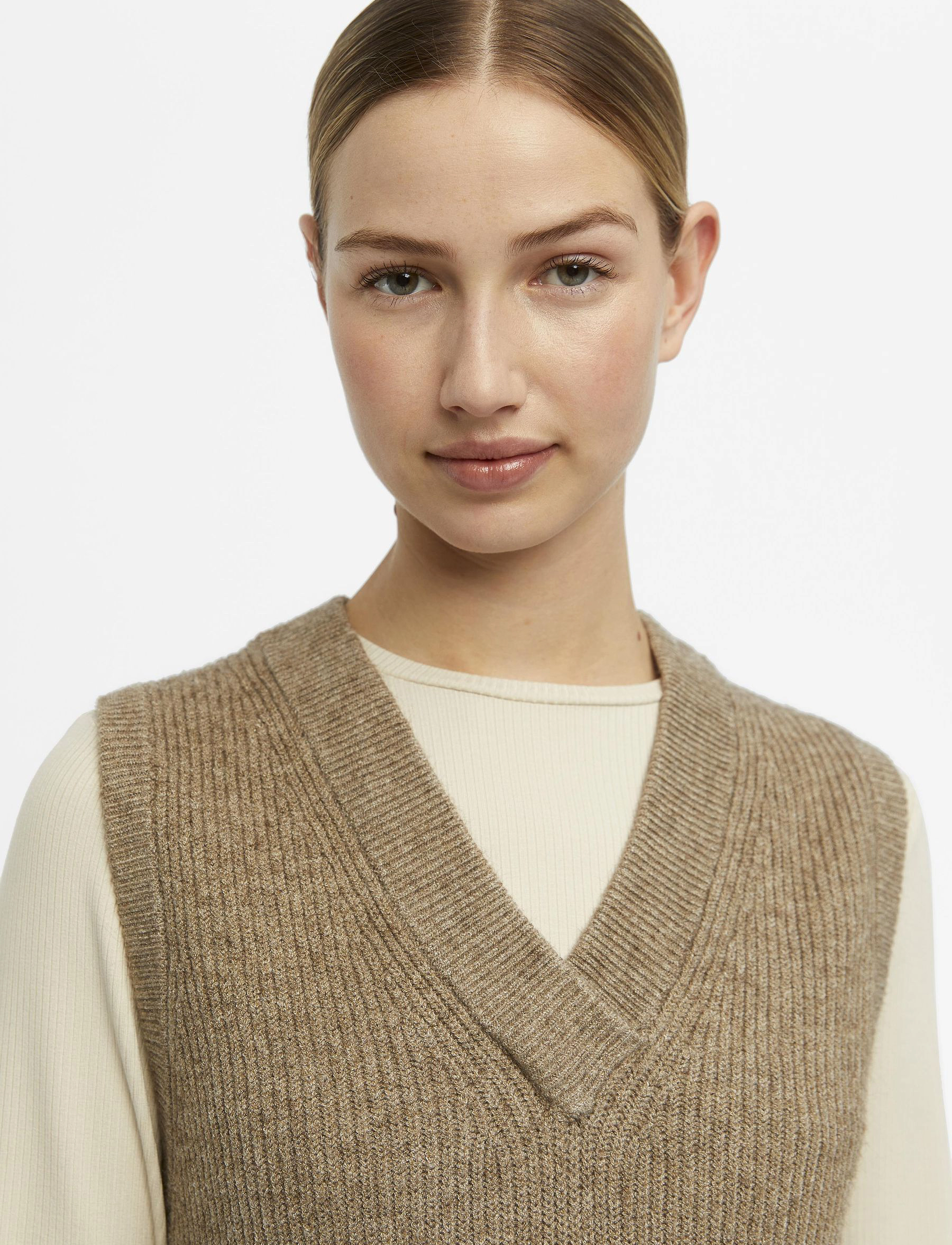 Object - OBJMALENA S/L KNIT WAISTCOAT - fossil - 4