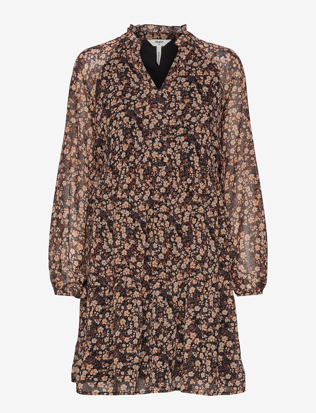 Object - OBJBELLE GIA L/S DRESS A Q - black - 0