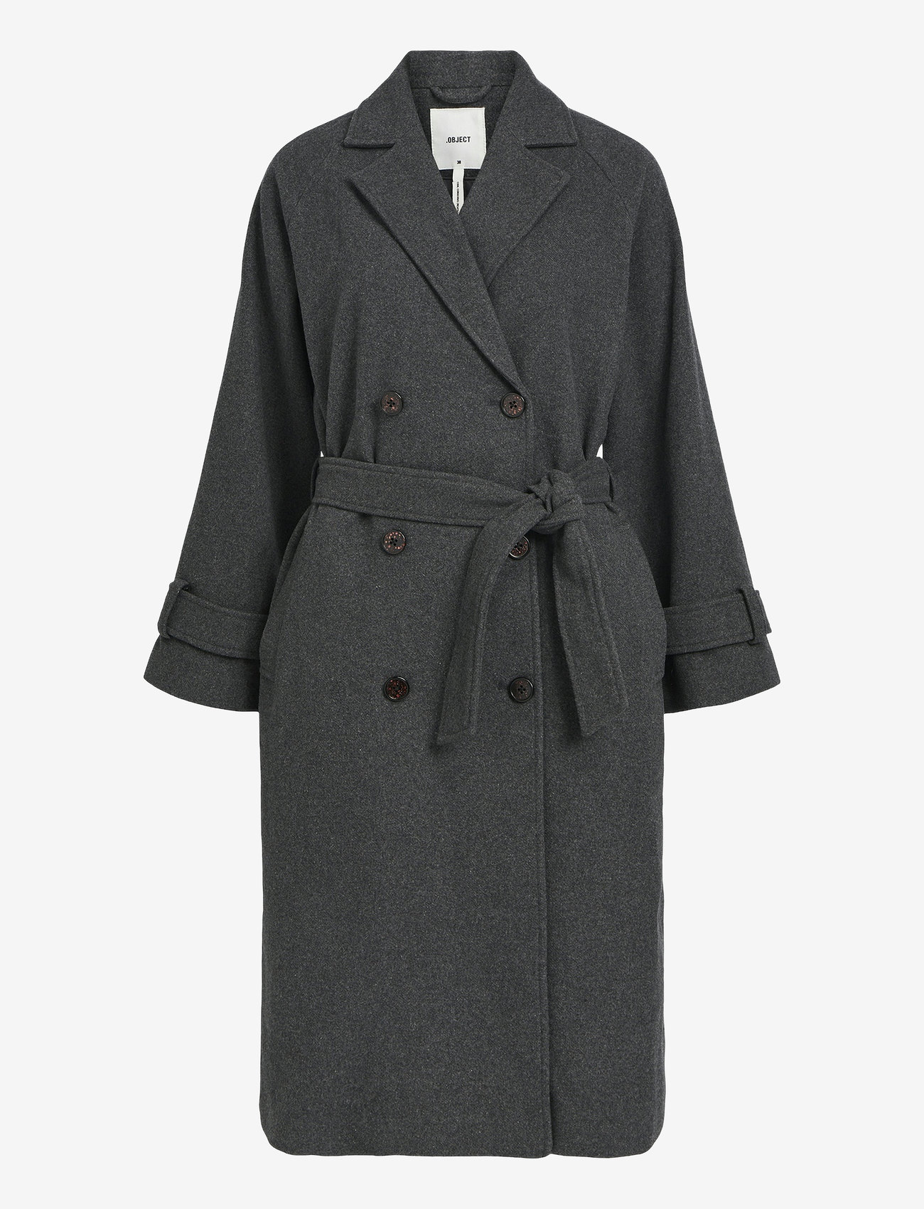 Object - OBJKEILY L/S COAT NOOS - dark grey melange - 0