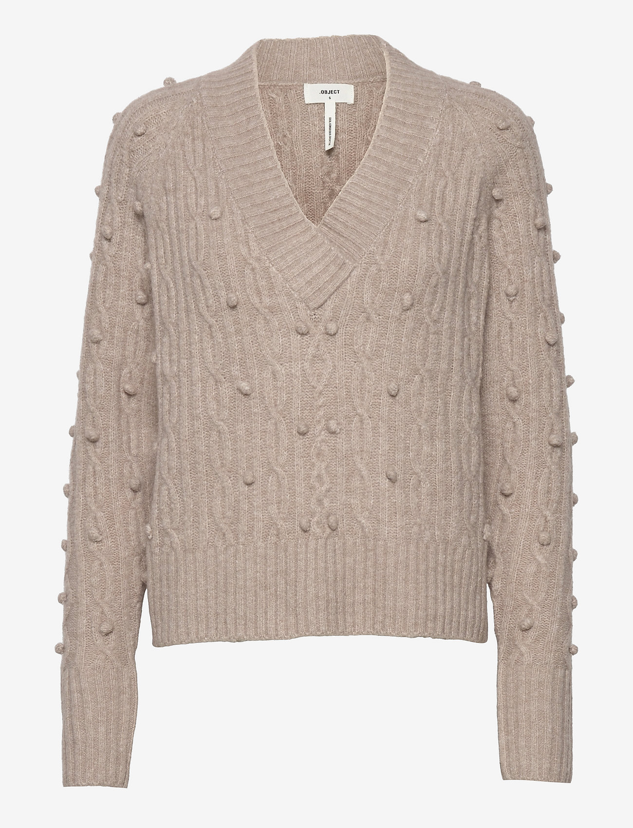 OBJCATON L/S KNIT PULLOVER 116 - SILVER GRAY