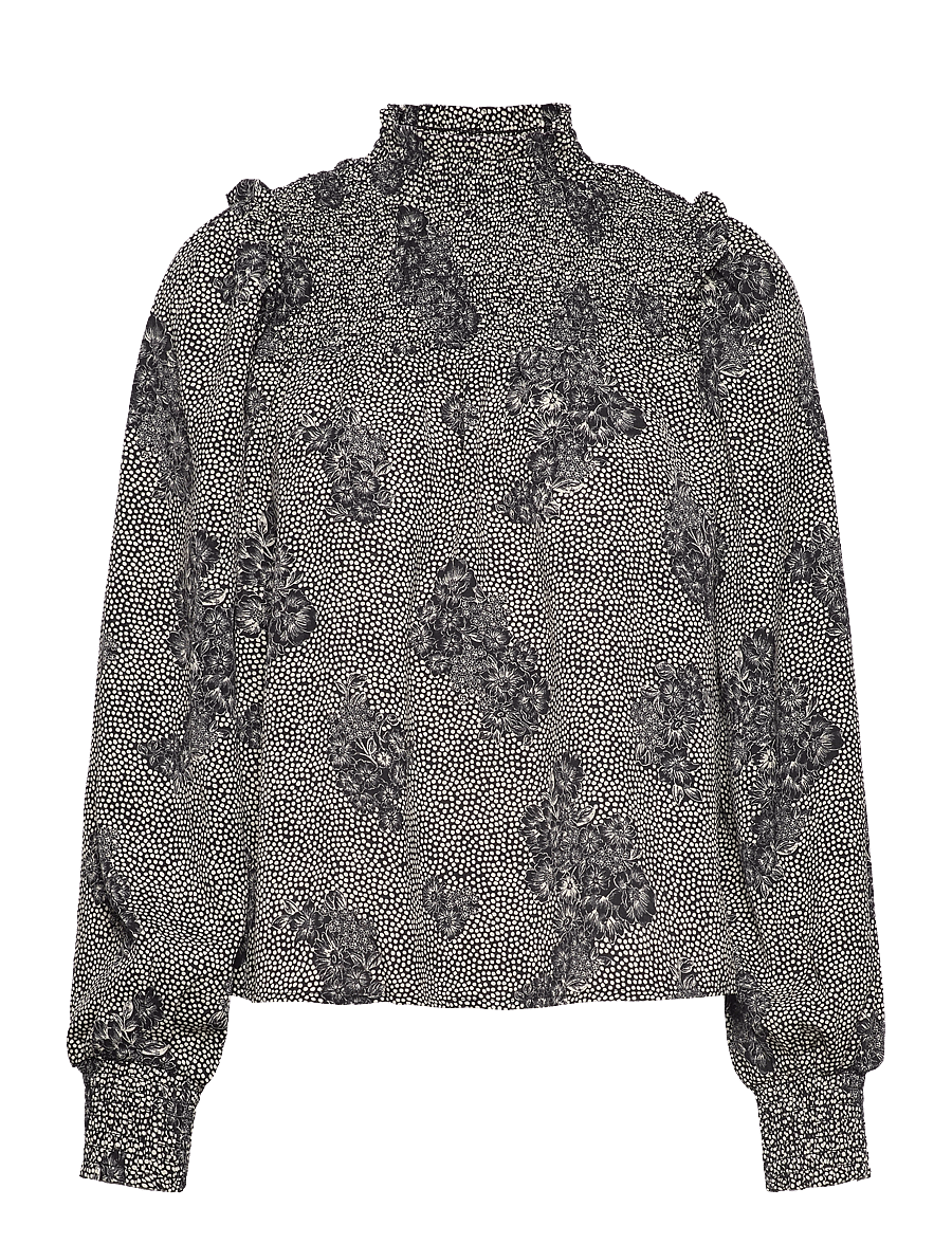 Object - OBJEVELYN L/S TOP REP - langärmelige blusen - black - 0