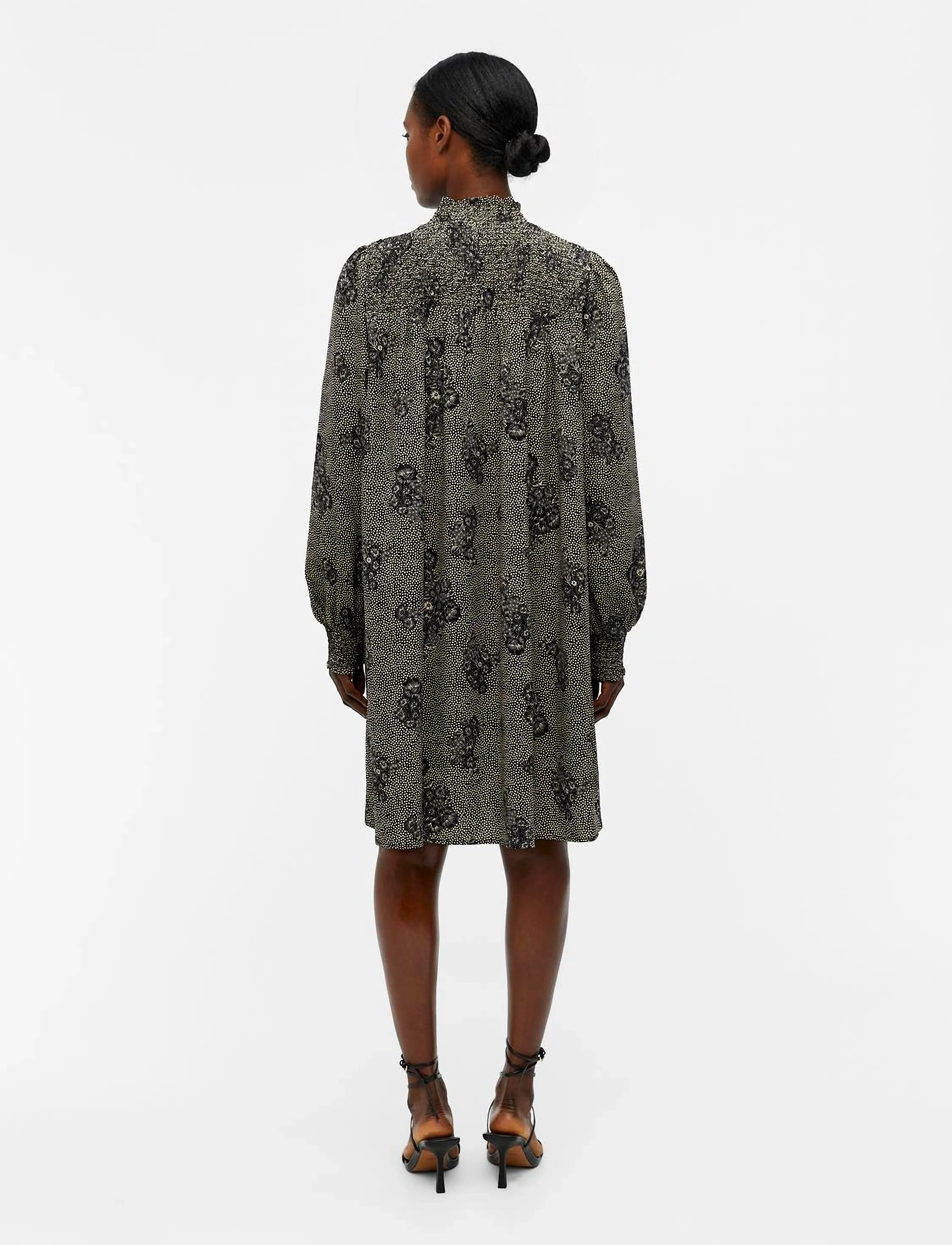 Object - OBJEVELYN L/S SHORT DRESS REP - korte kjoler - black - 3