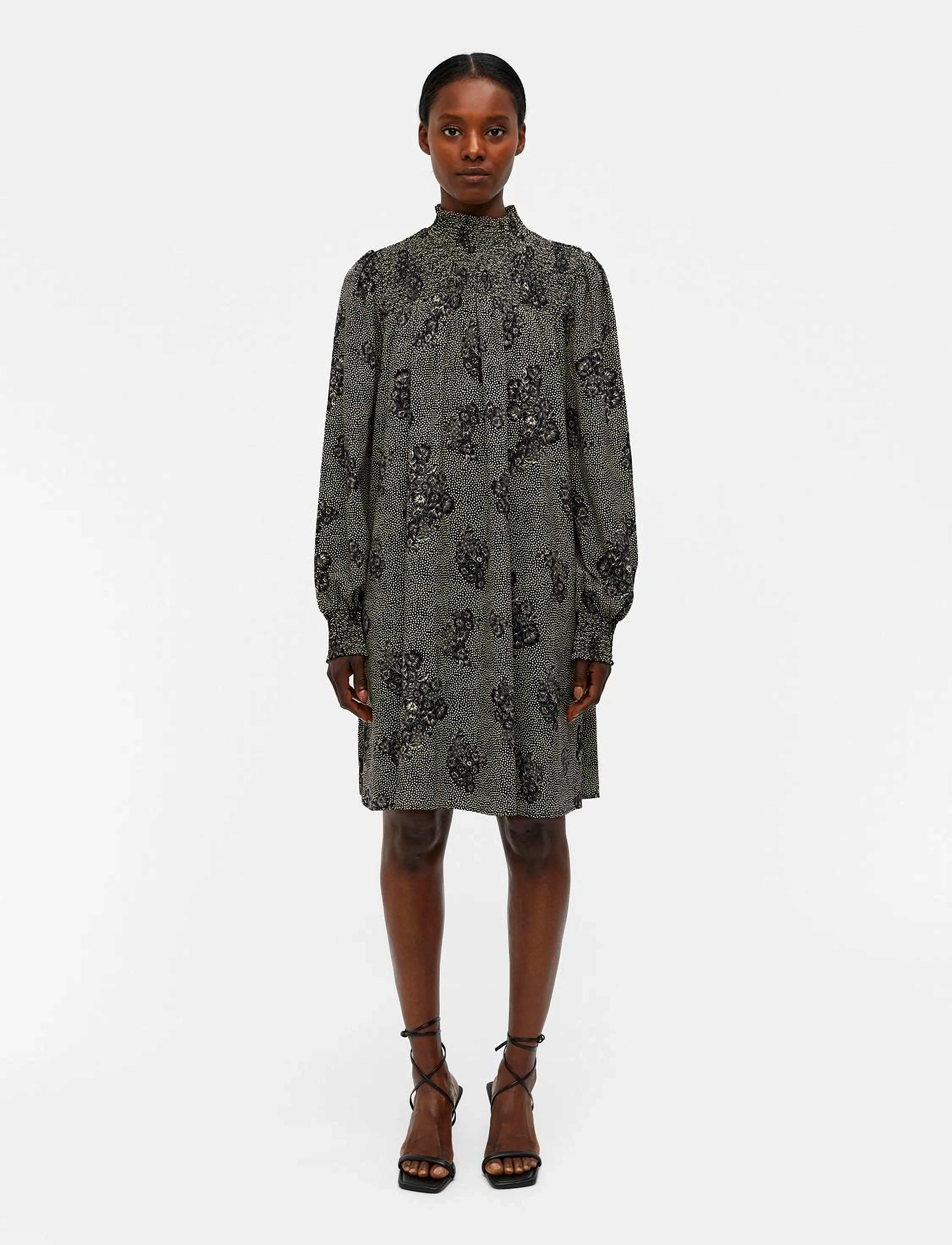 Object - OBJEVELYN L/S SHORT DRESS REP - korte kjoler - black - 4