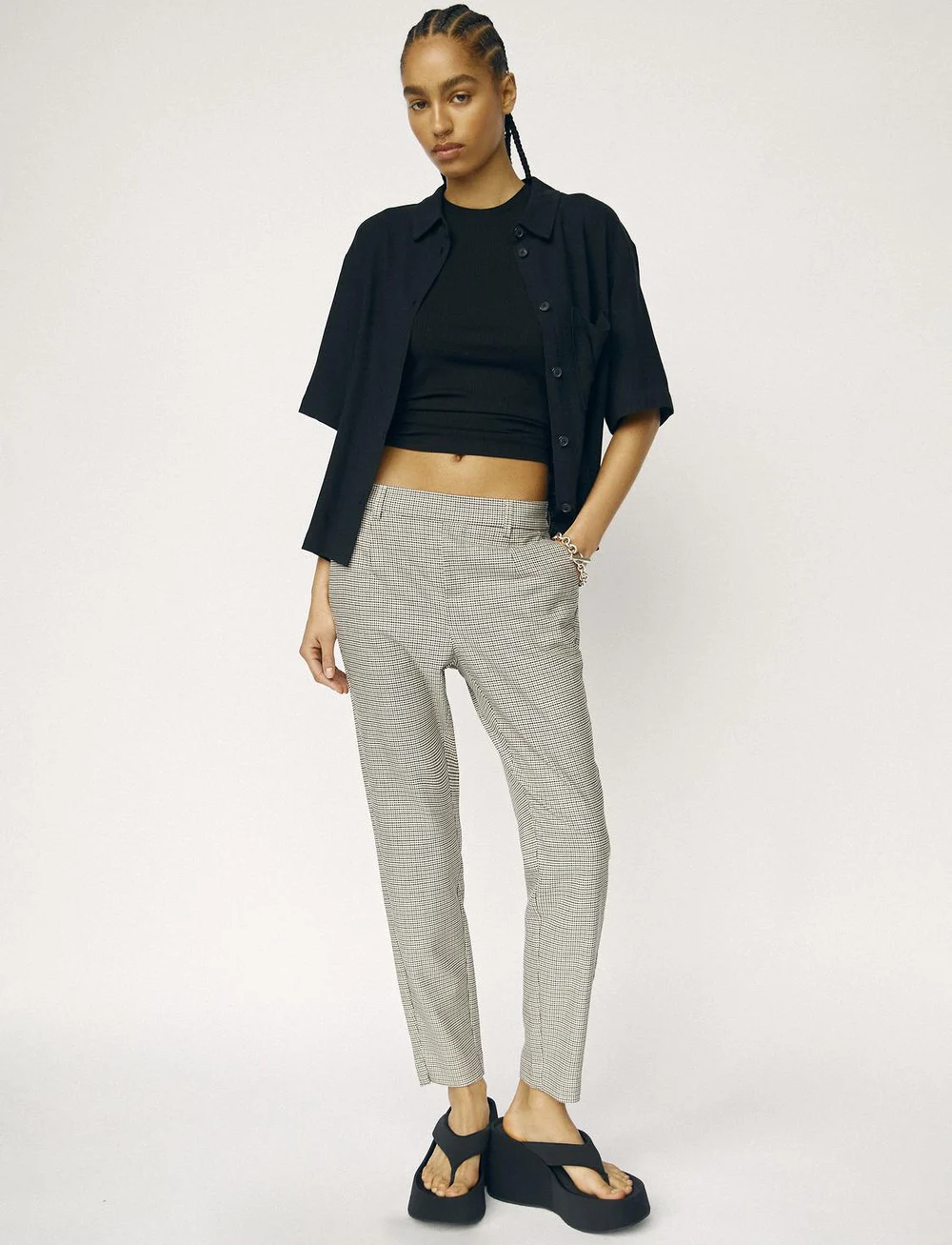 Object - OBJLISA SLIM PANT AOP NOOS - slim fit hosen - sandshell - 4