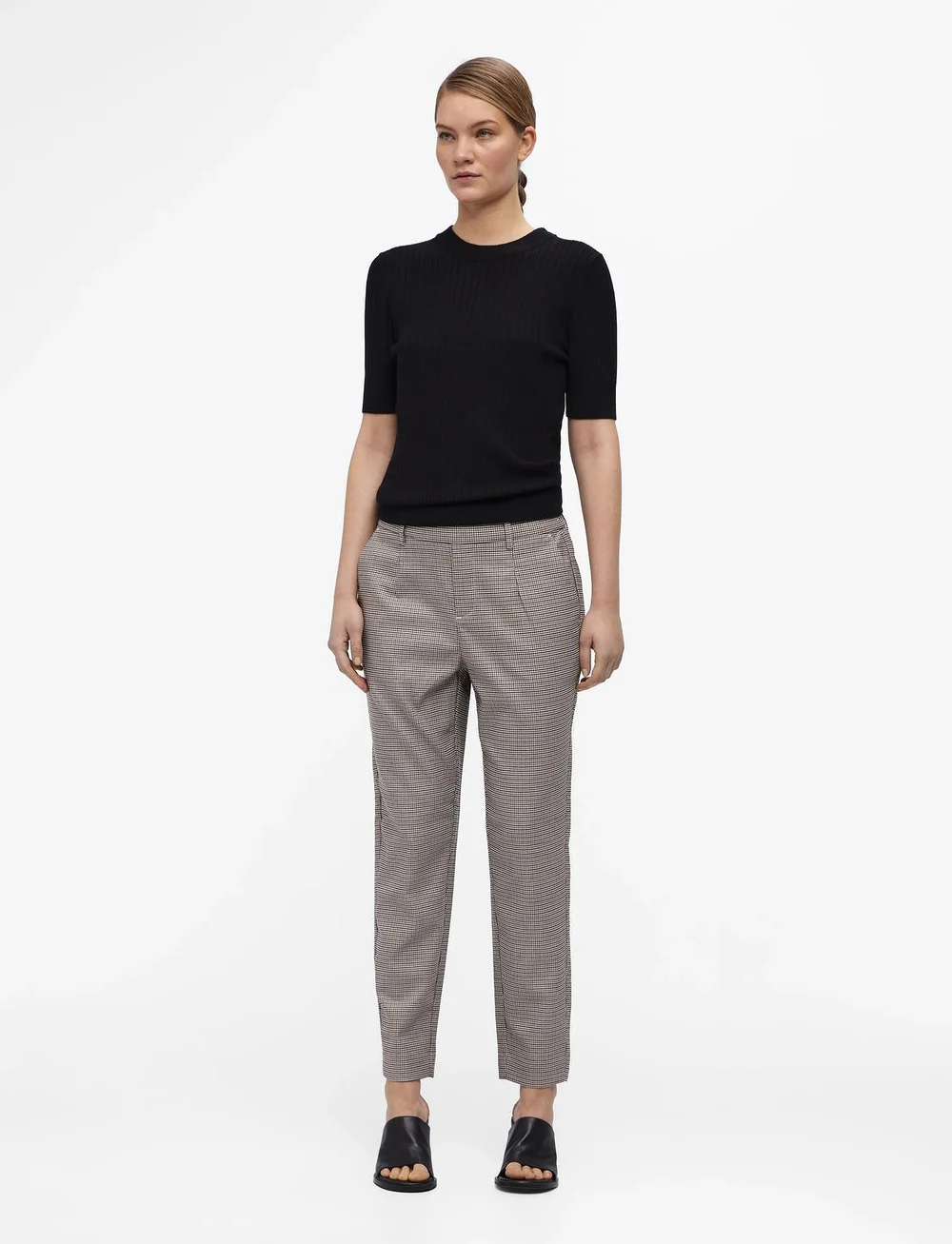 Object - OBJLISA SLIM PANT AOP NOOS - slim fit hosen - sandshell - 5