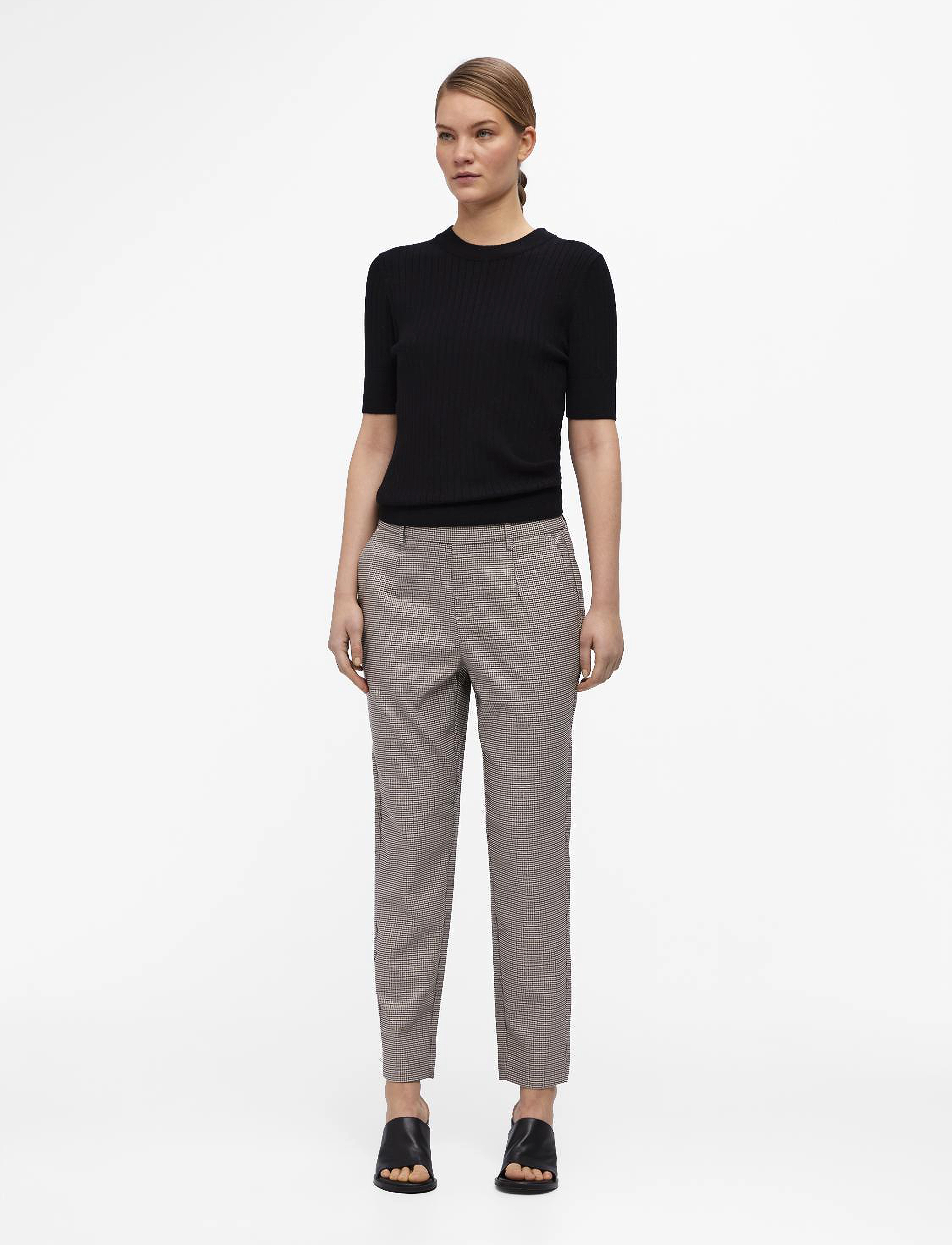 Object - OBJLISA SLIM PANT AOP NOOS - sandshell - 5