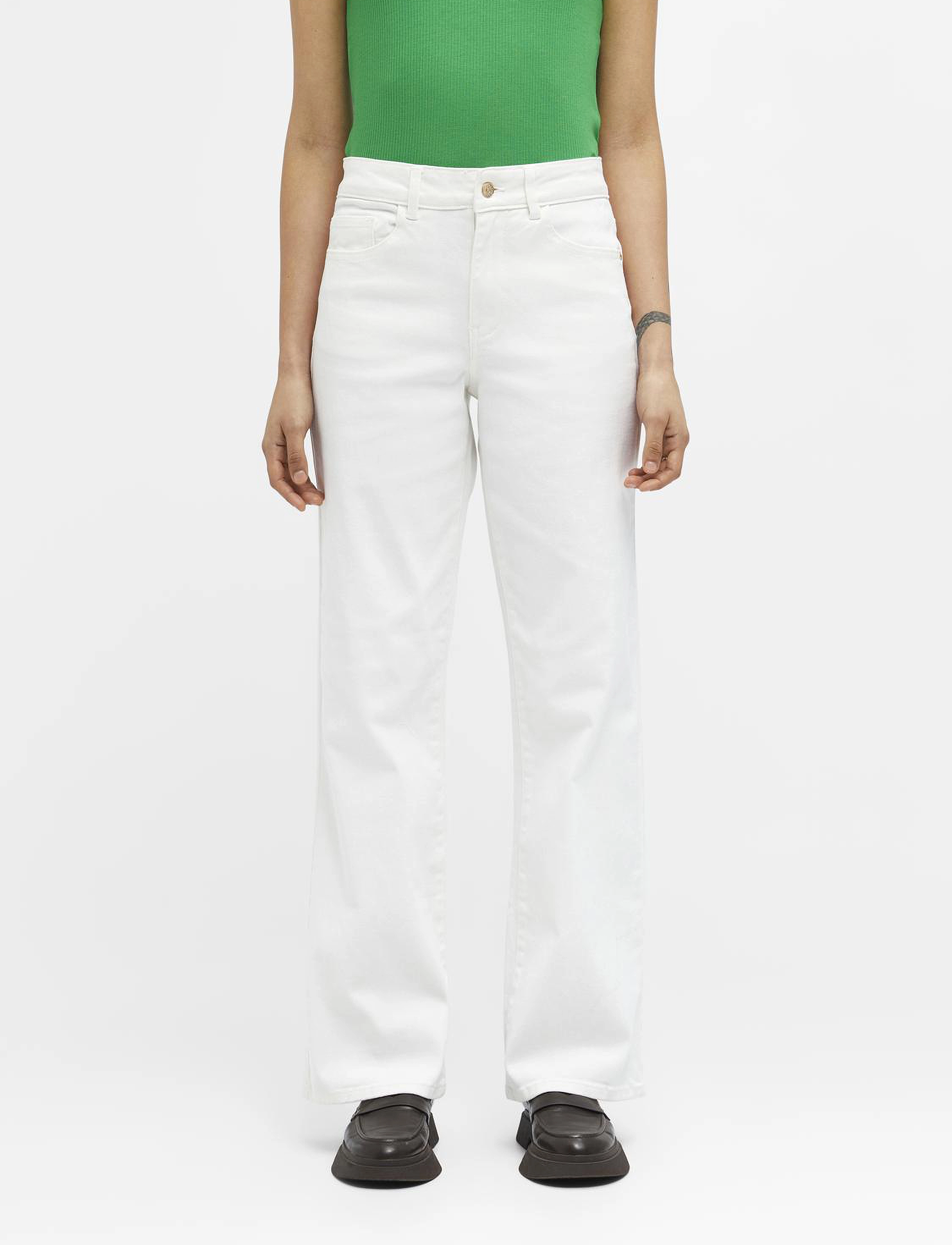 Object - OBJMARINA MW TWILL JEANS NOOS - cloud dancer - 1