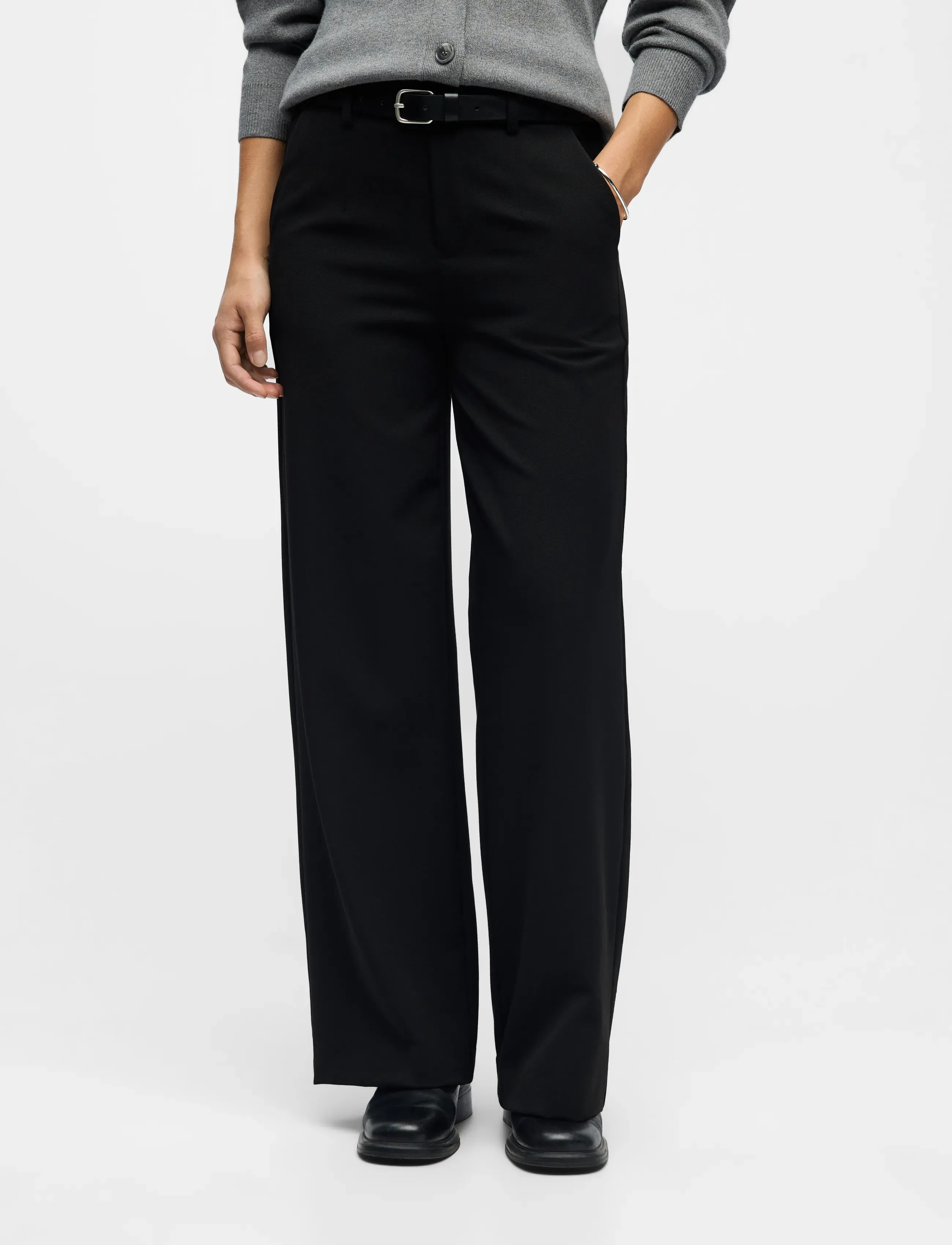 Object Objlisa Wide Pant Noos, Kvinder, Vide Ben Bukser, Sort, Str: 34