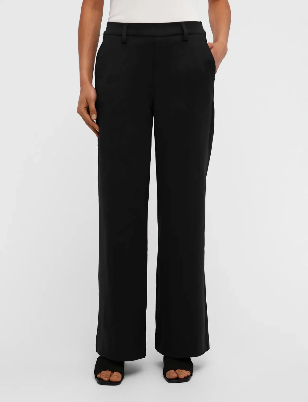 Object - OBJLISA WIDE PANT NOOS - puvunhousut - black - 0