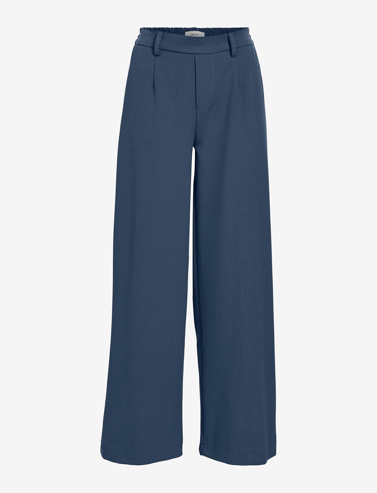 Object - OBJLISA WIDE PANT NOOS - tailored trousers - dark denim - 0