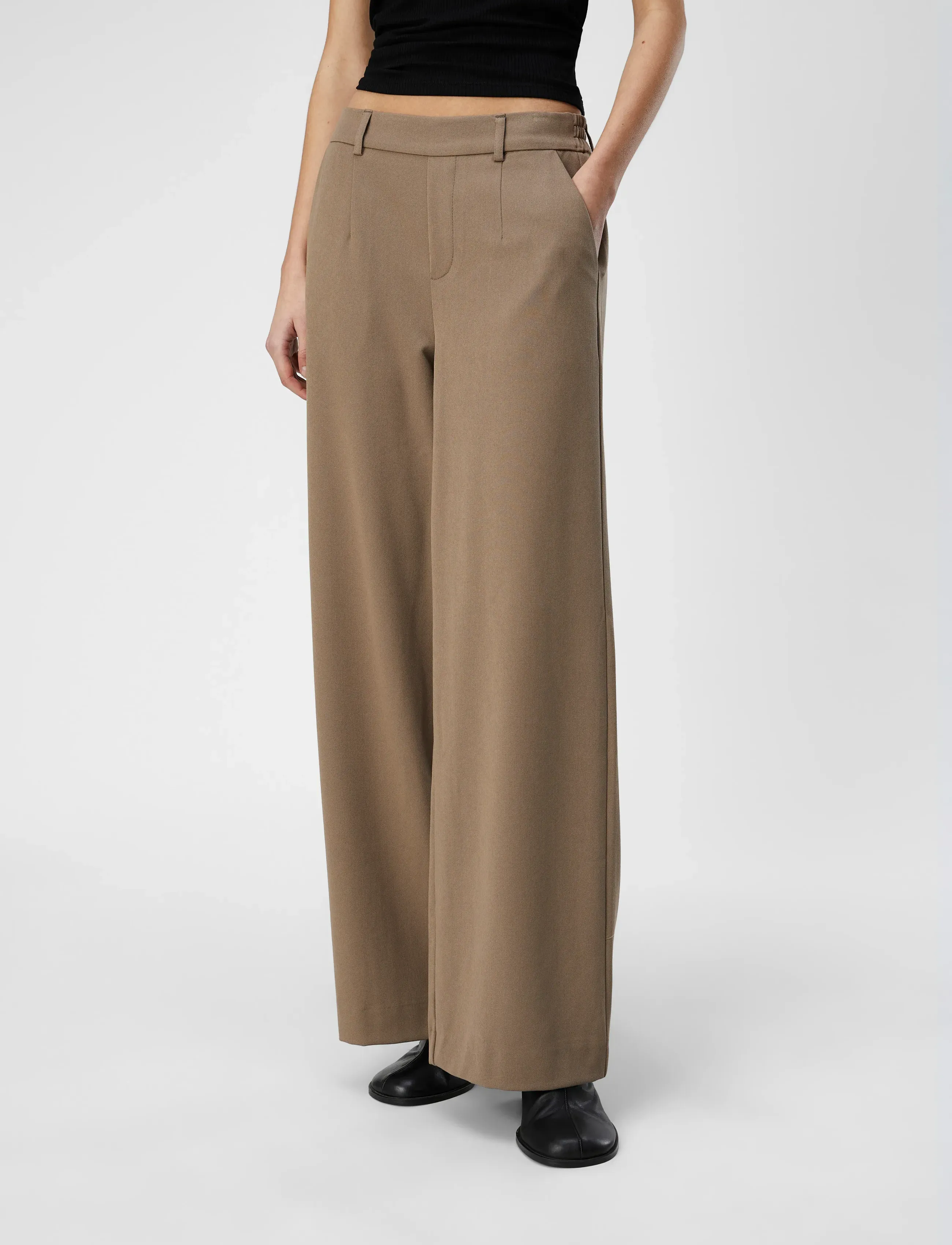 Object Objlisa Wide Pant Noos, 40, Trousers, Braun - Leg, Frauen