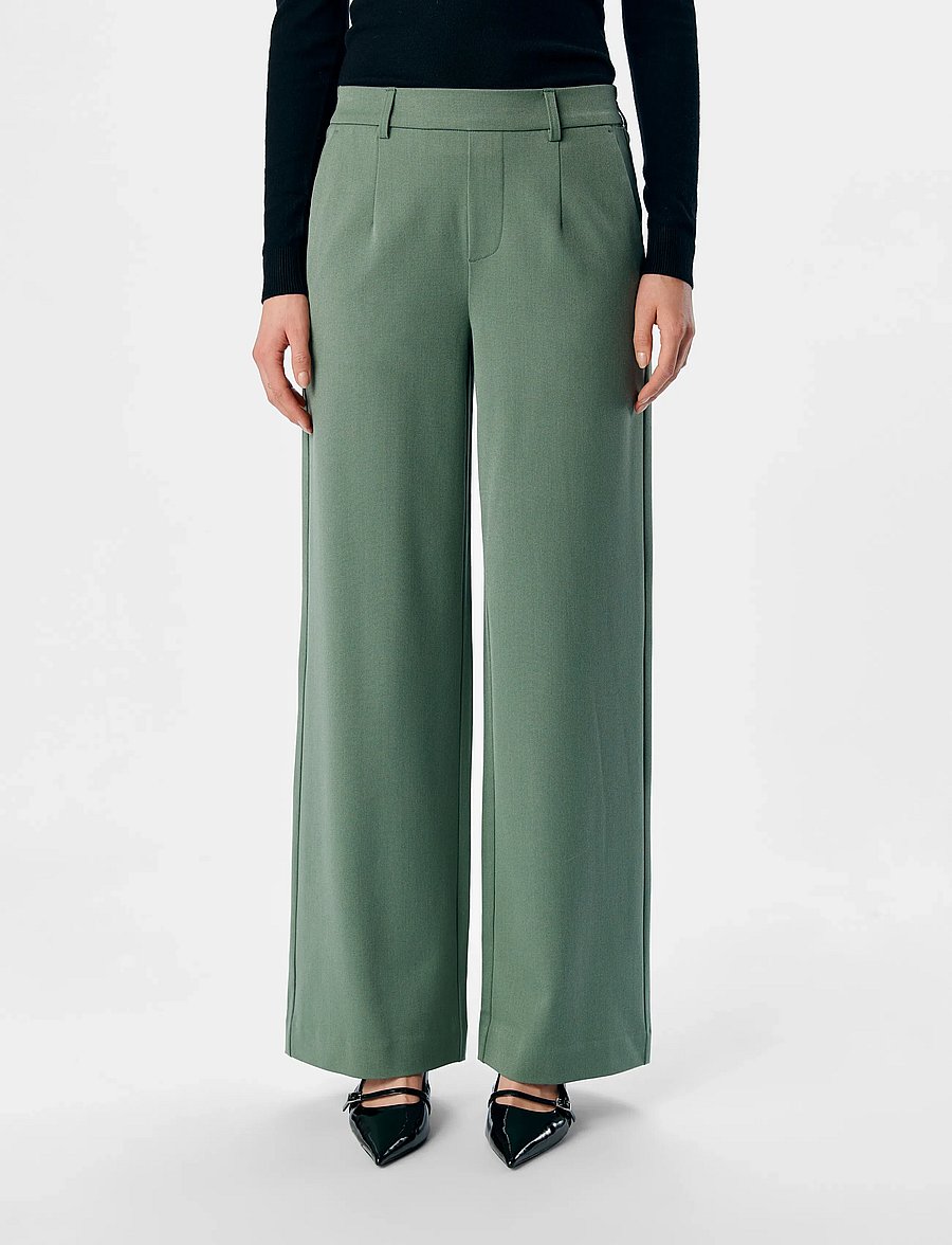 Object - OBJLISA WIDE PANT NOOS - kostymbyxor - laurel wreath - 0