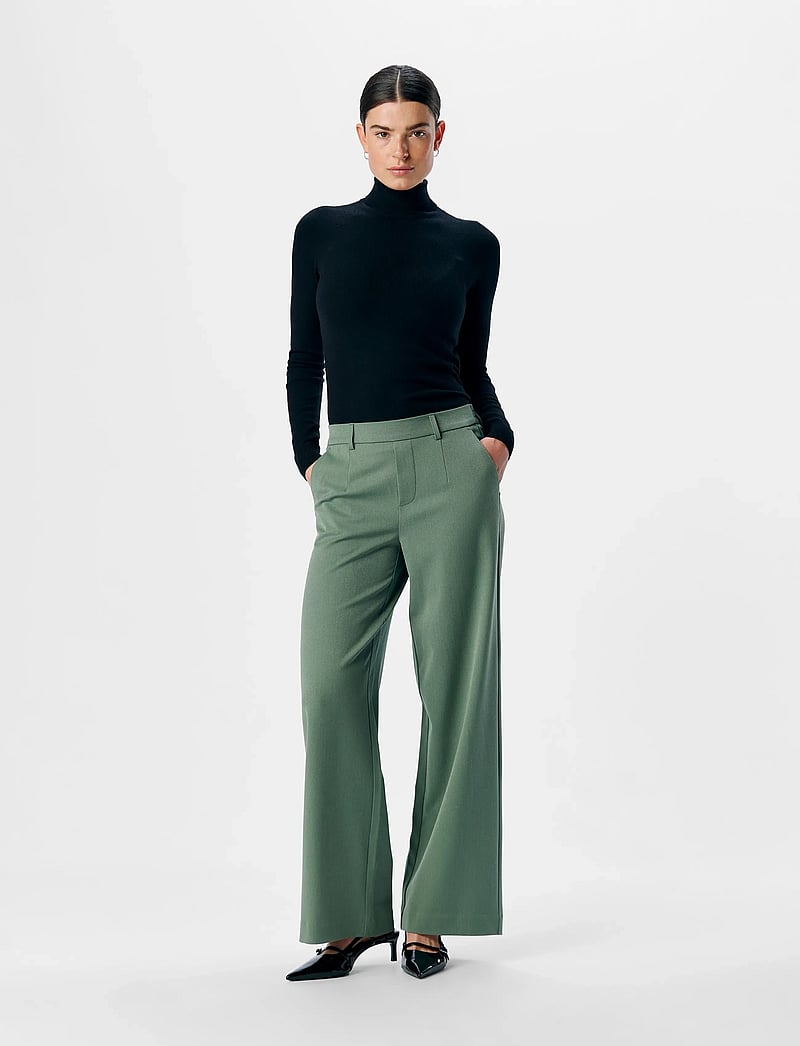 Object - OBJLISA WIDE PANT NOOS - kostymbyxor - laurel wreath - 5