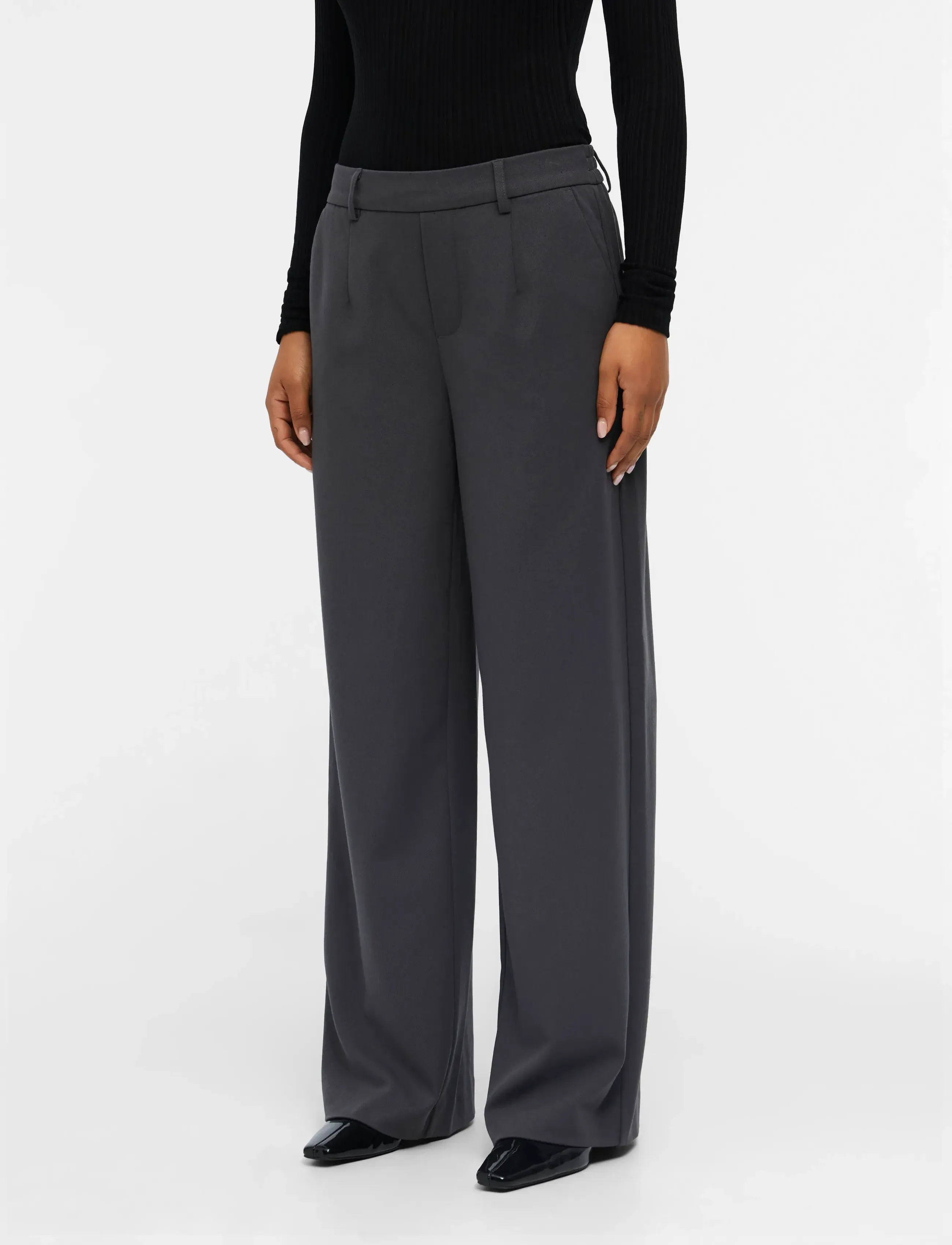 Object Objlisa Wide Pant Noos, 40, Grey, Bukser > Brede Ben, Dame