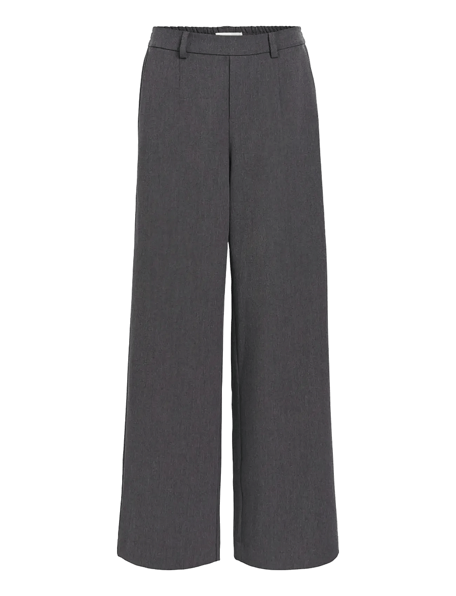Object - OBJLISA WIDE PANT NOOS - kostymbyxor - medium grey melange - 1