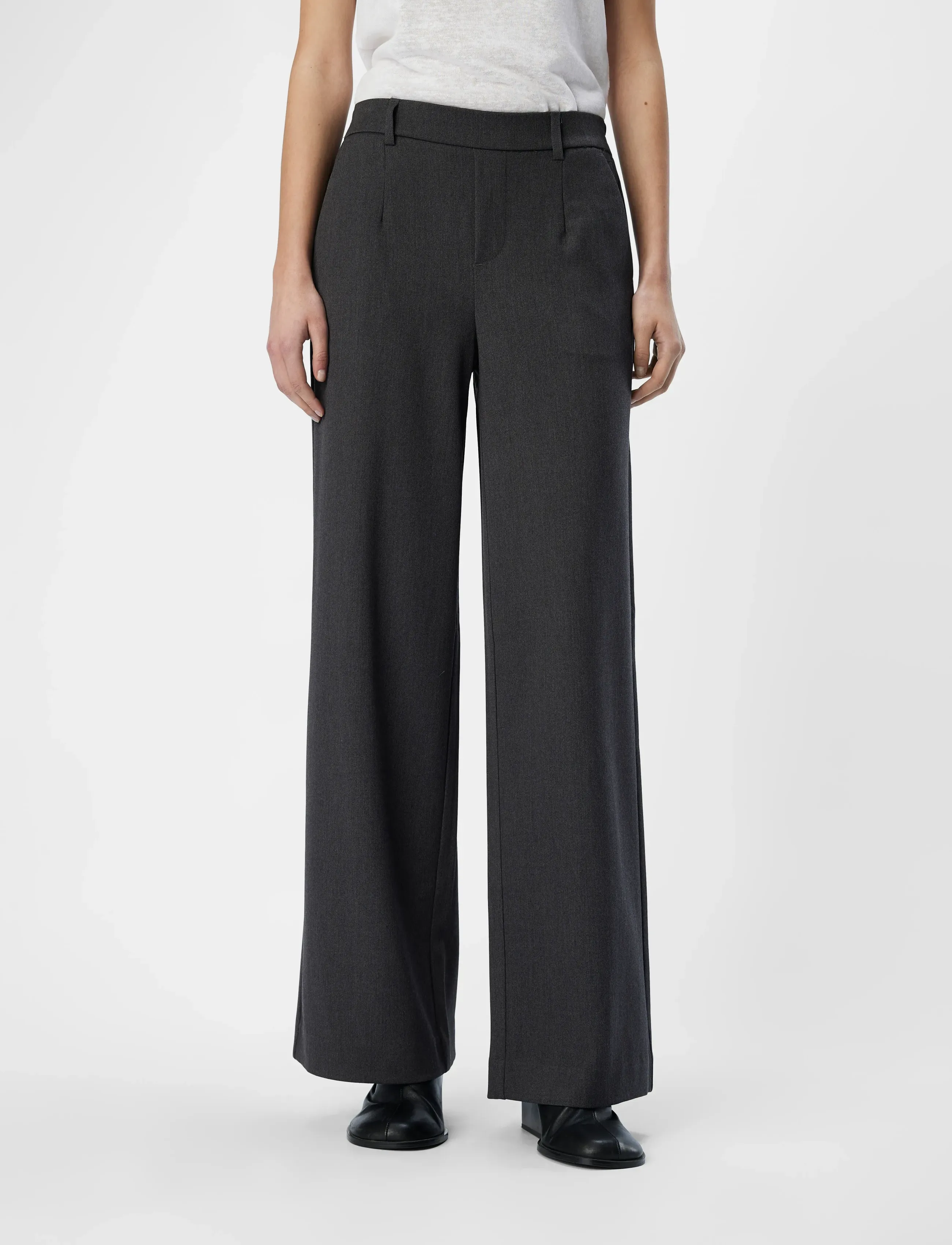 Object Objlisa Wide Pant Noos, Kvinder, Vide Ben Bukser, Grå, Str: 44
