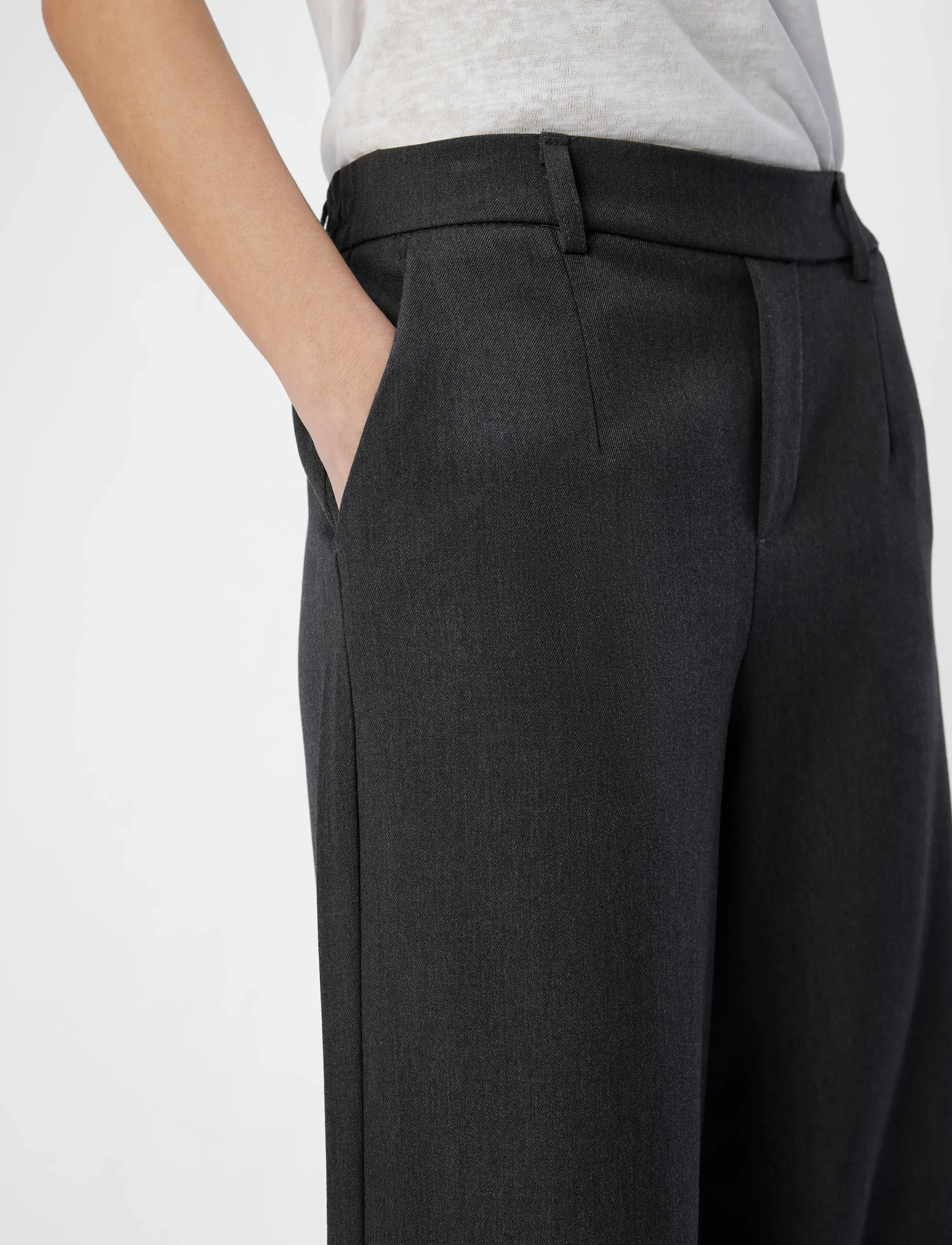 Object - OBJLISA WIDE PANT NOOS - kostymbyxor - medium grey melange - 4