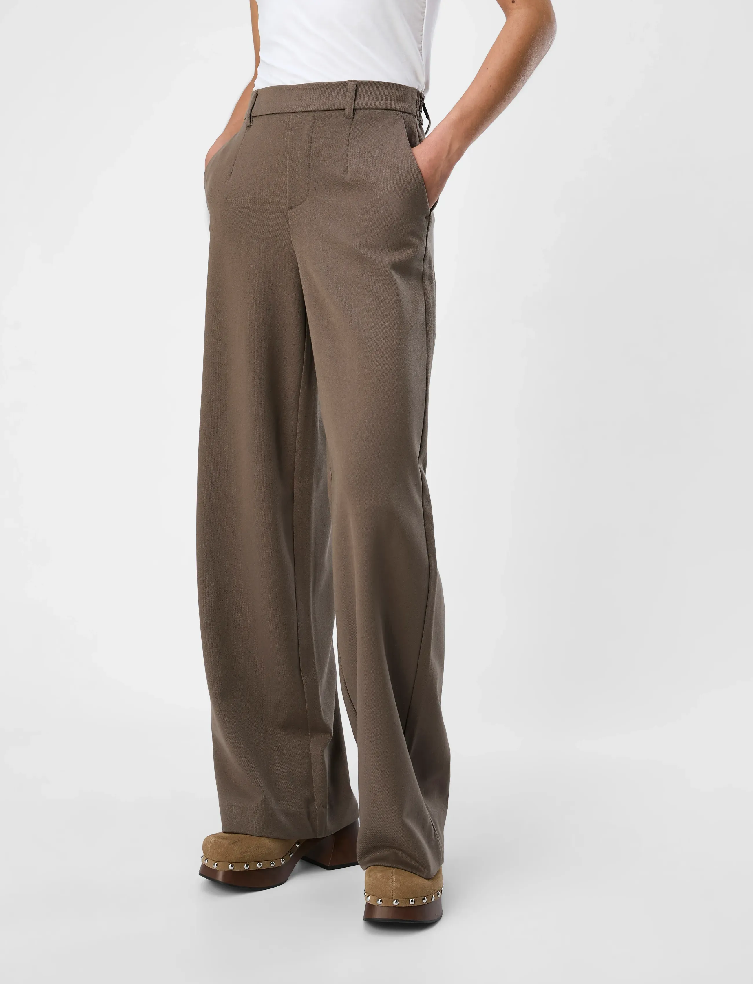Object Objlisa Wide Pant Noos, 44, Trousers, Braun - Leg, Frauen