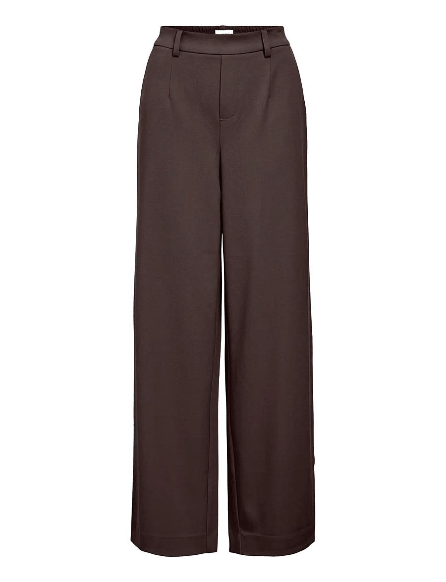 Object - OBJLISA WIDE PANT NOOS - kostymbyxor - seal brown - 1