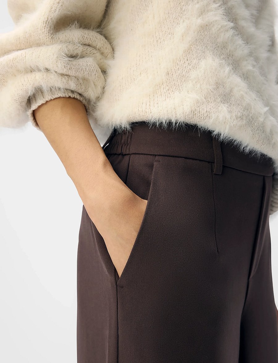 Object - OBJLISA WIDE PANT NOOS - kostymbyxor - seal brown - 3
