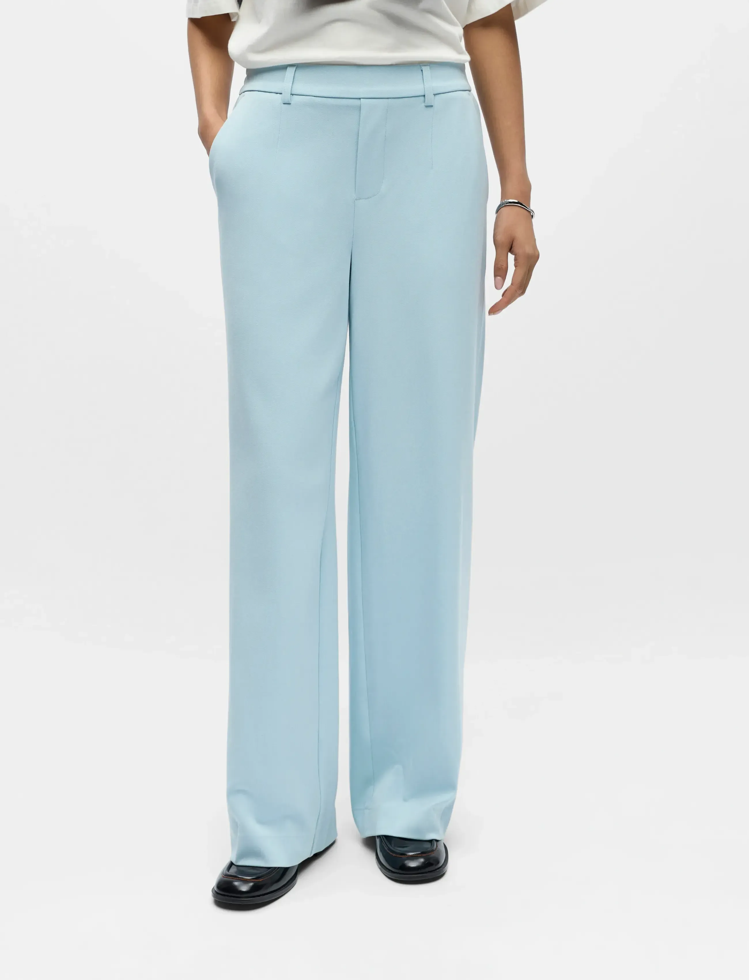 Object Objlisa Wide Pant Noos, Kvinder, Vide Ben Bukser, Blå, Str: 40