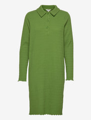 Object - OBJABBY L/S POLO DRESS 119 - marškinėlių tipo suknelės - artichoke green - 0