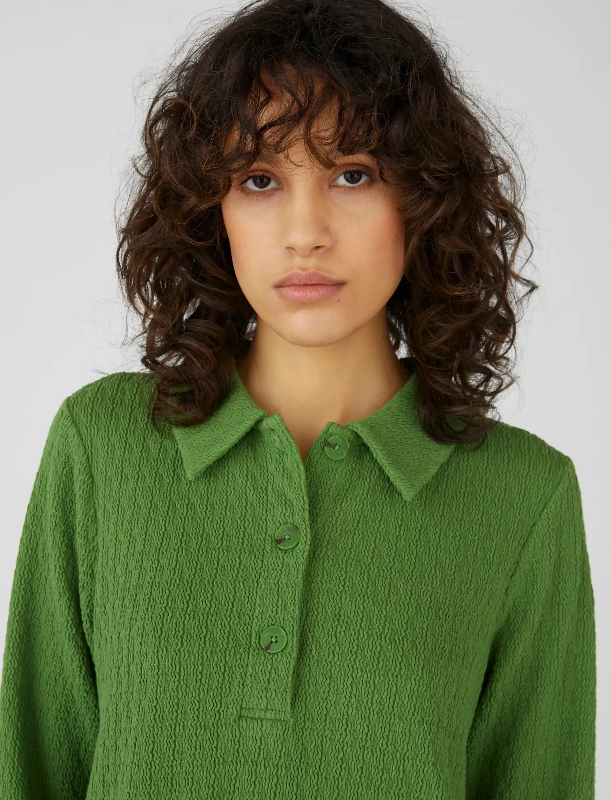 Object - OBJABBY L/S POLO DRESS 119 - t-shirtkjoler - artichoke green - 4