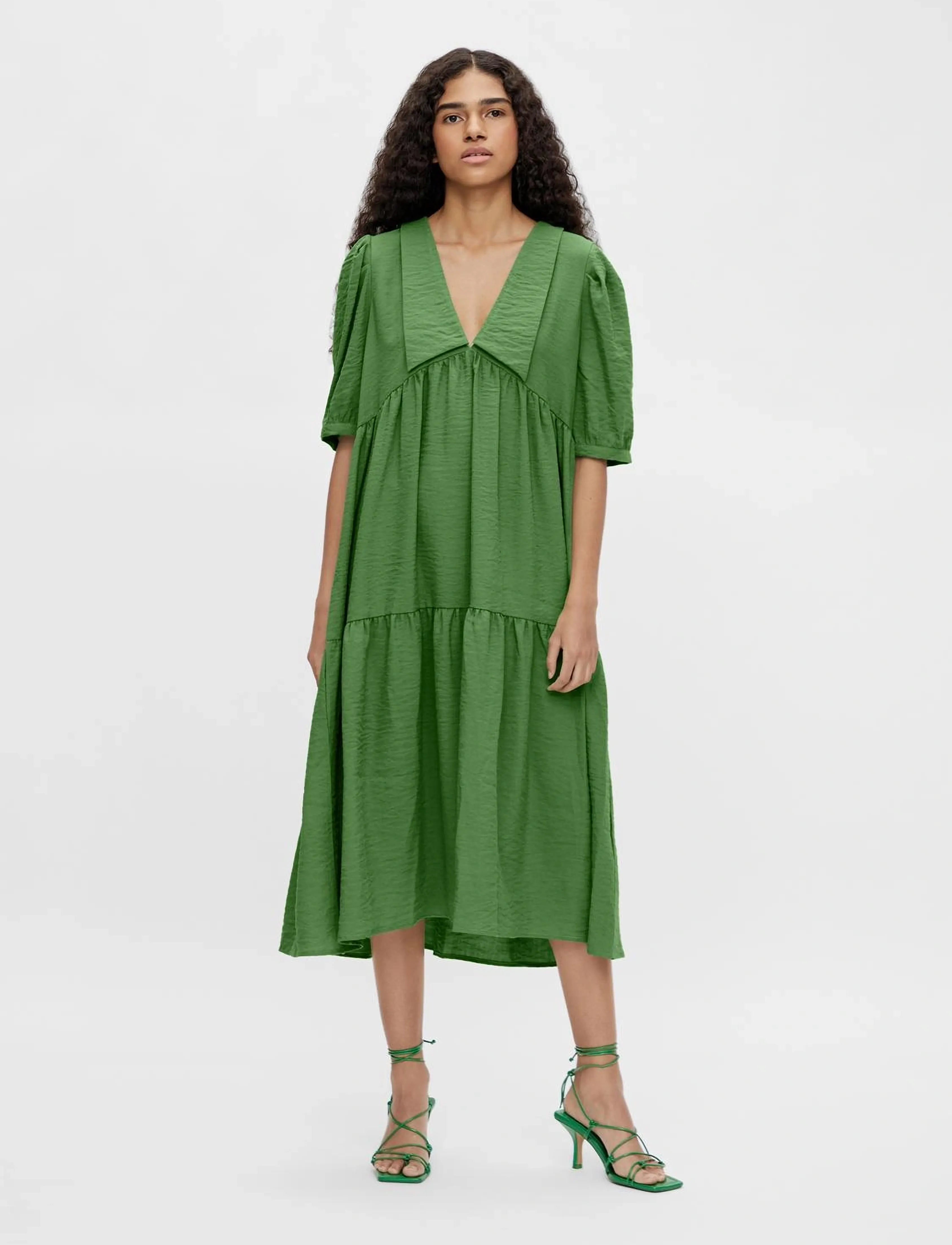 Object OBJALAIA 2/4 LONG DRESS A DIV - Kjoler - FERN GREEN / green