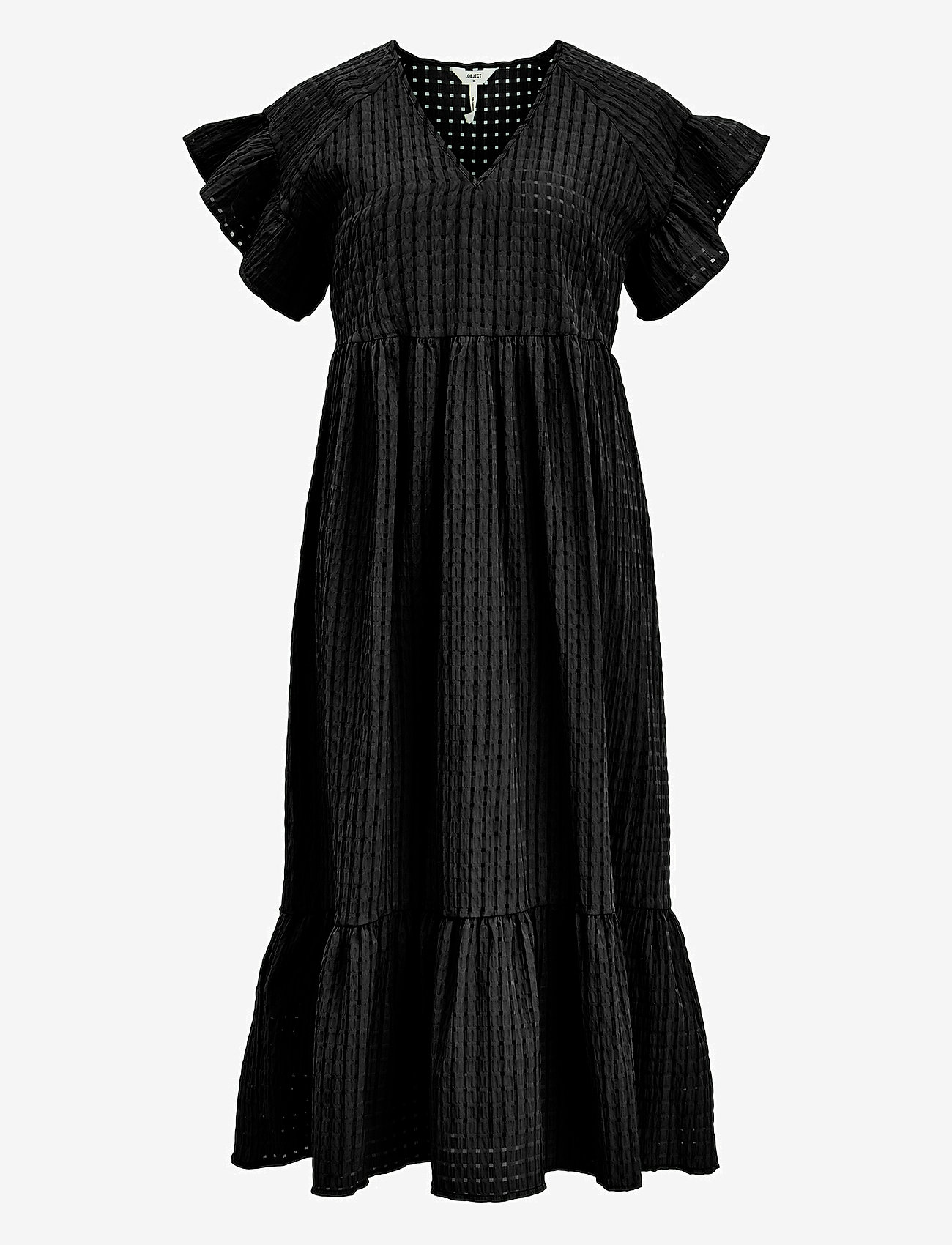 Object - OBJVITA S/S LONG DRESS REP - suvekleidid - black - 1