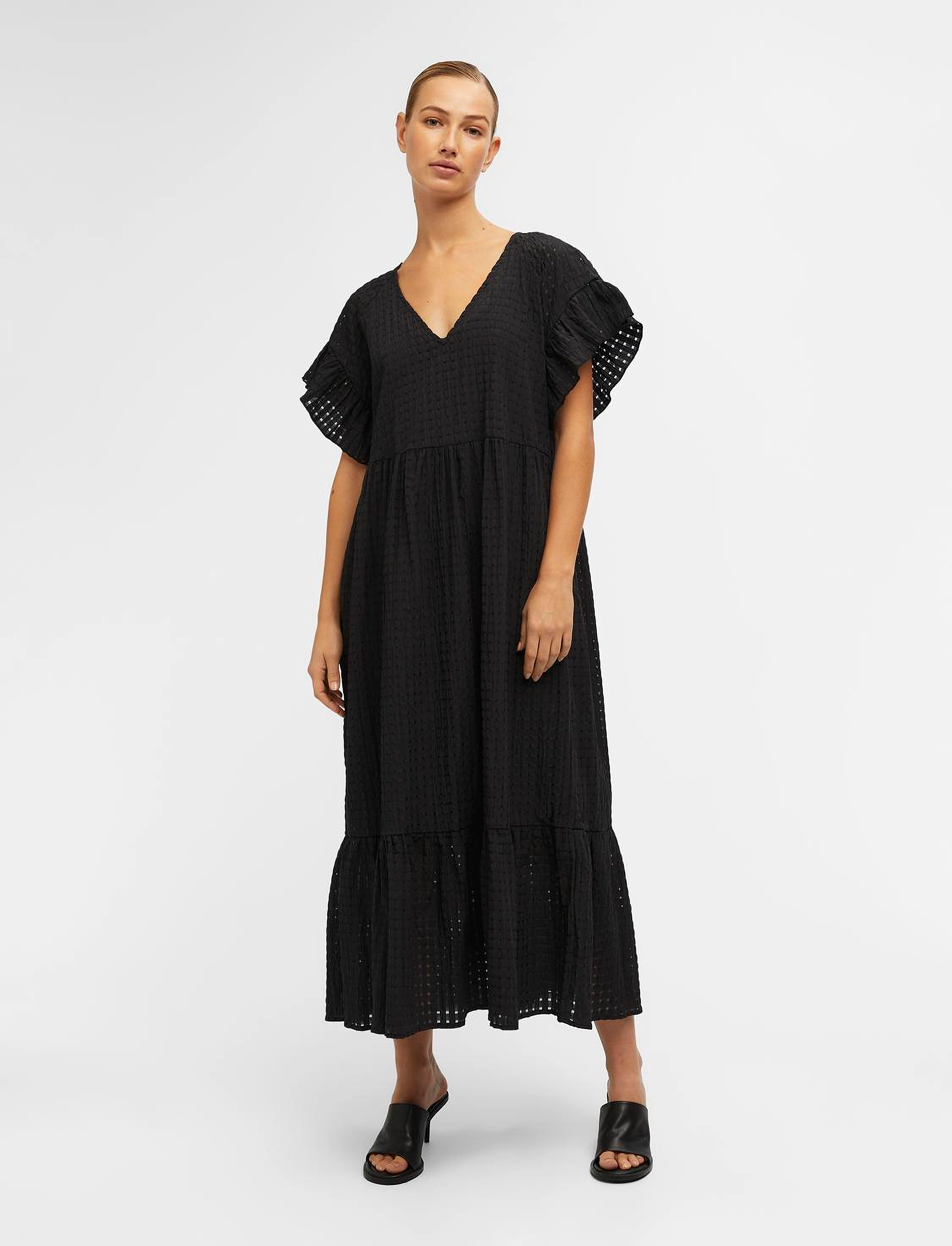 Object - OBJVITA S/S LONG DRESS REP - confirmation - black - 4