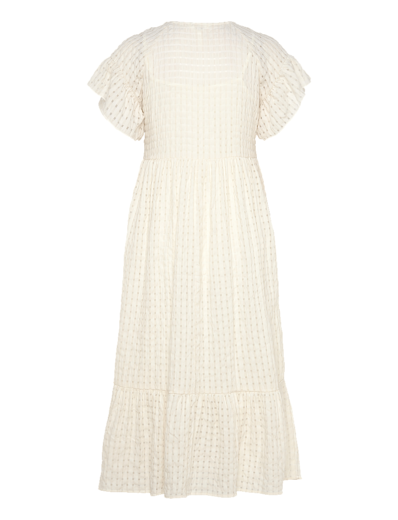Object - OBJVITA S/S LONG DRESS REP - summer dresses - cloud dancer - 1