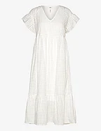 OBJVITA S/S LONG DRESS REP - WHITE