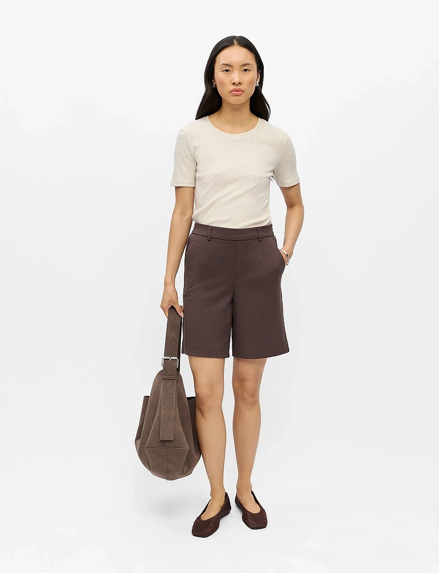 Object - OBJLISA MW WIDE SHORTS NOOS - casual shorts - seal brown - 4