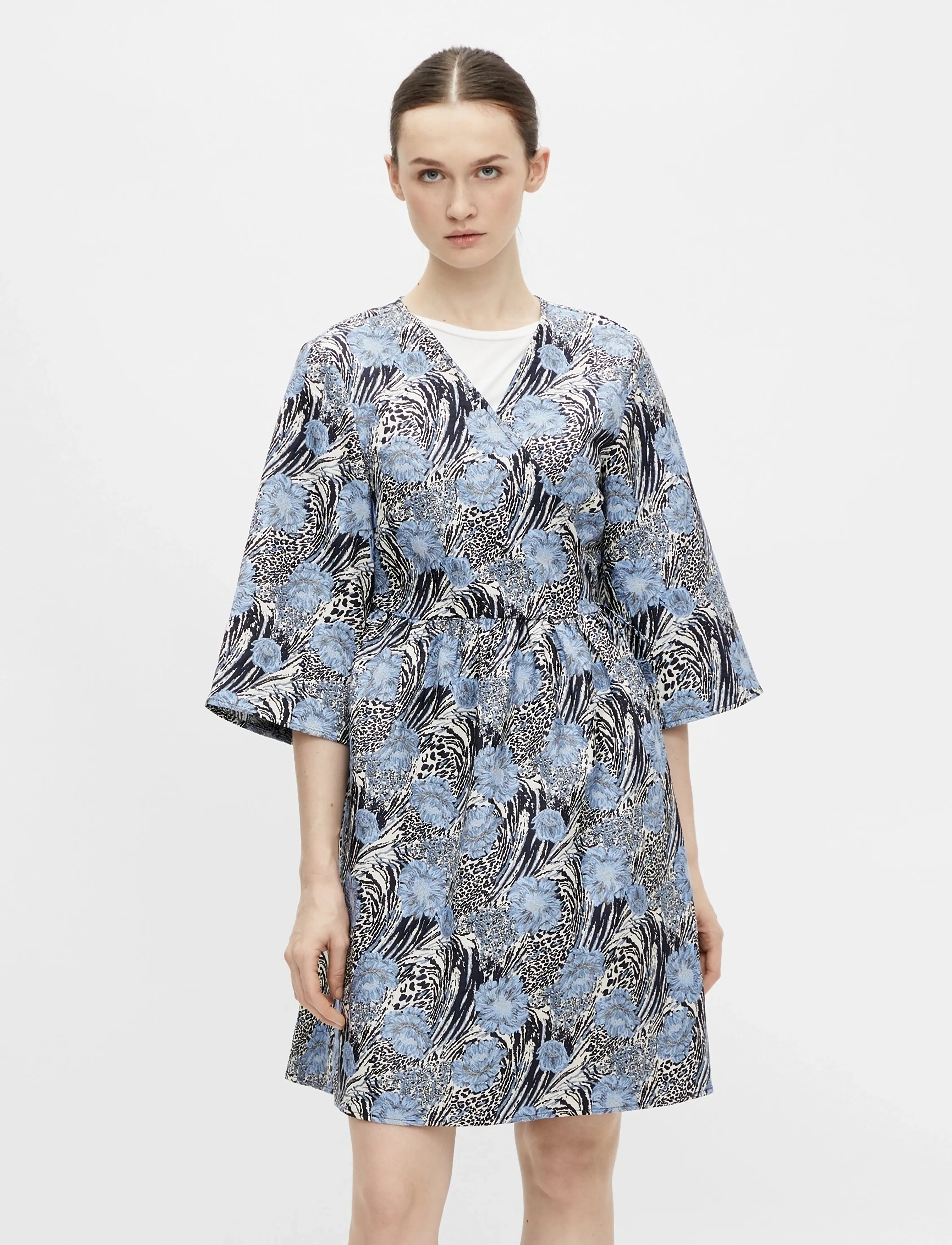 Object OBJJACQUARD DRESS A FAIR - Apģērbi - SILVER GRAY / multi