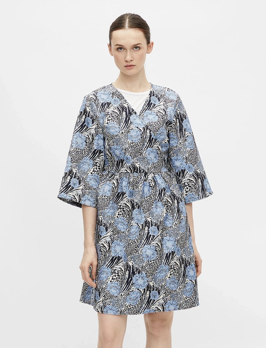 Object - OBJJACQUARD DRESS A FAIR - hõlmikkleidid - silver gray - 0