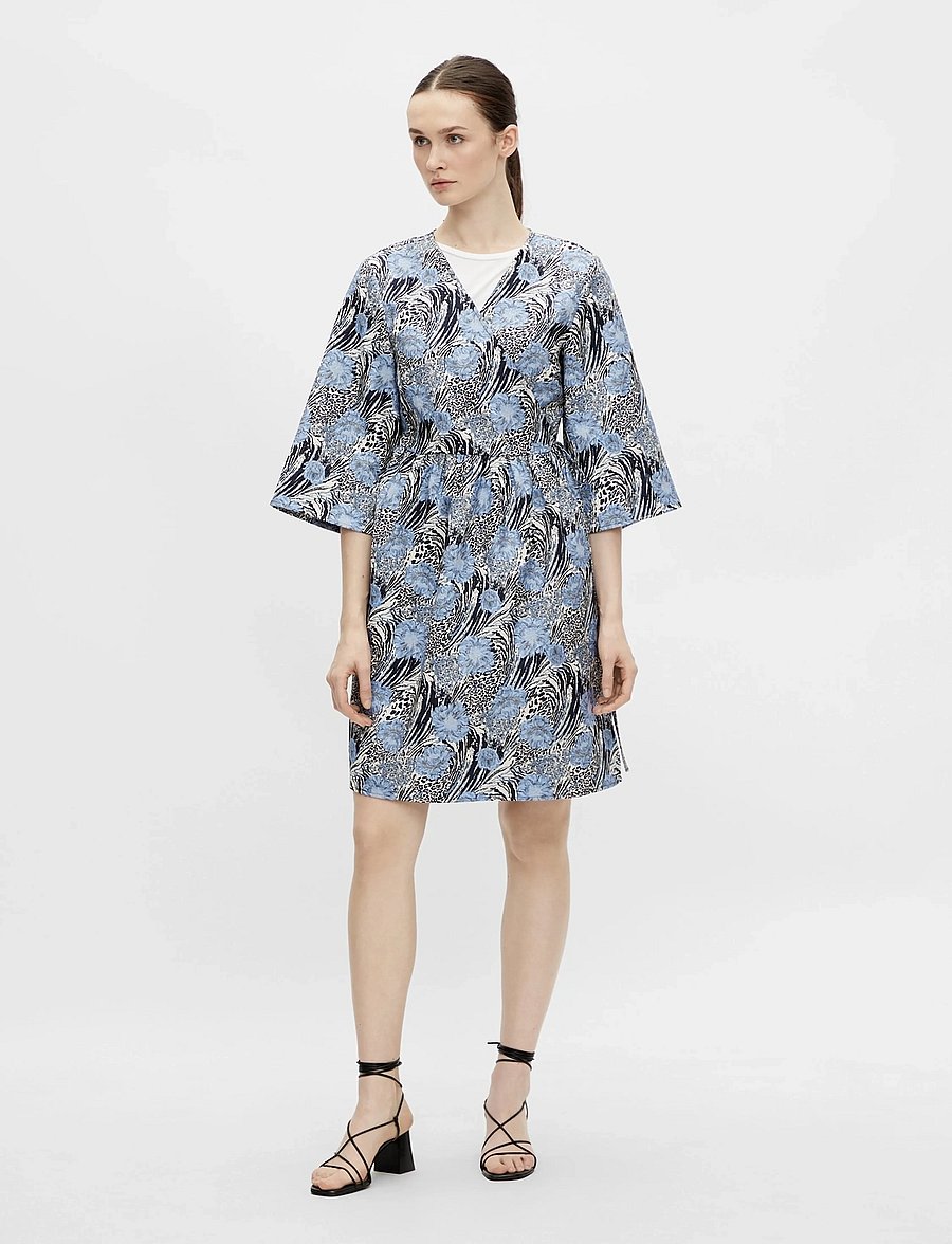 Object - OBJJACQUARD DRESS A FAIR - hõlmikkleidid - silver gray - 4