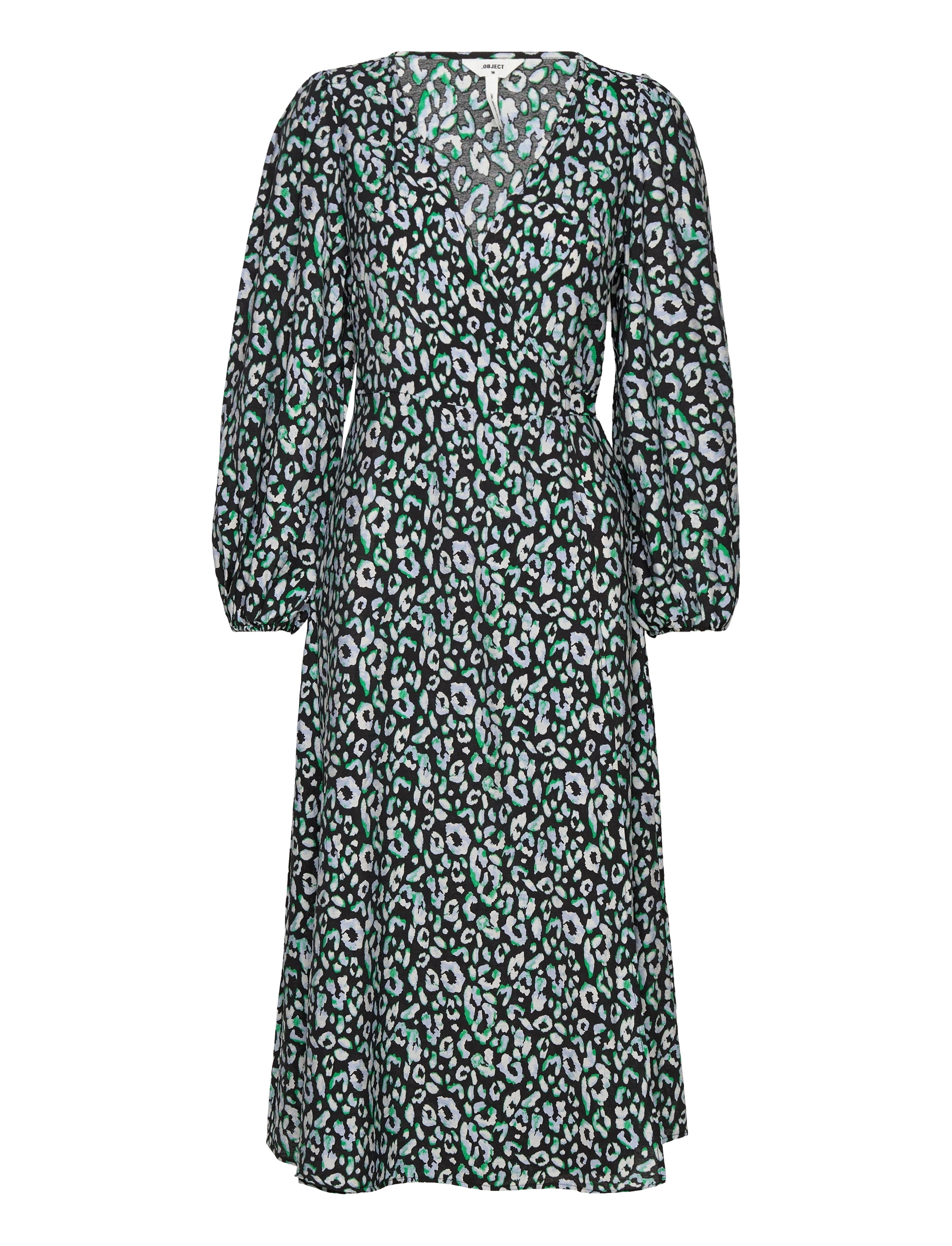 Object - OBJLEONORA L/S WRAP MIDI DRESS NOOS - kietaisumekot - black - 1