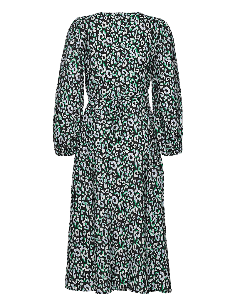 Object - OBJLEONORA L/S WRAP MIDI DRESS NOOS - omlottklänningar - black - 2