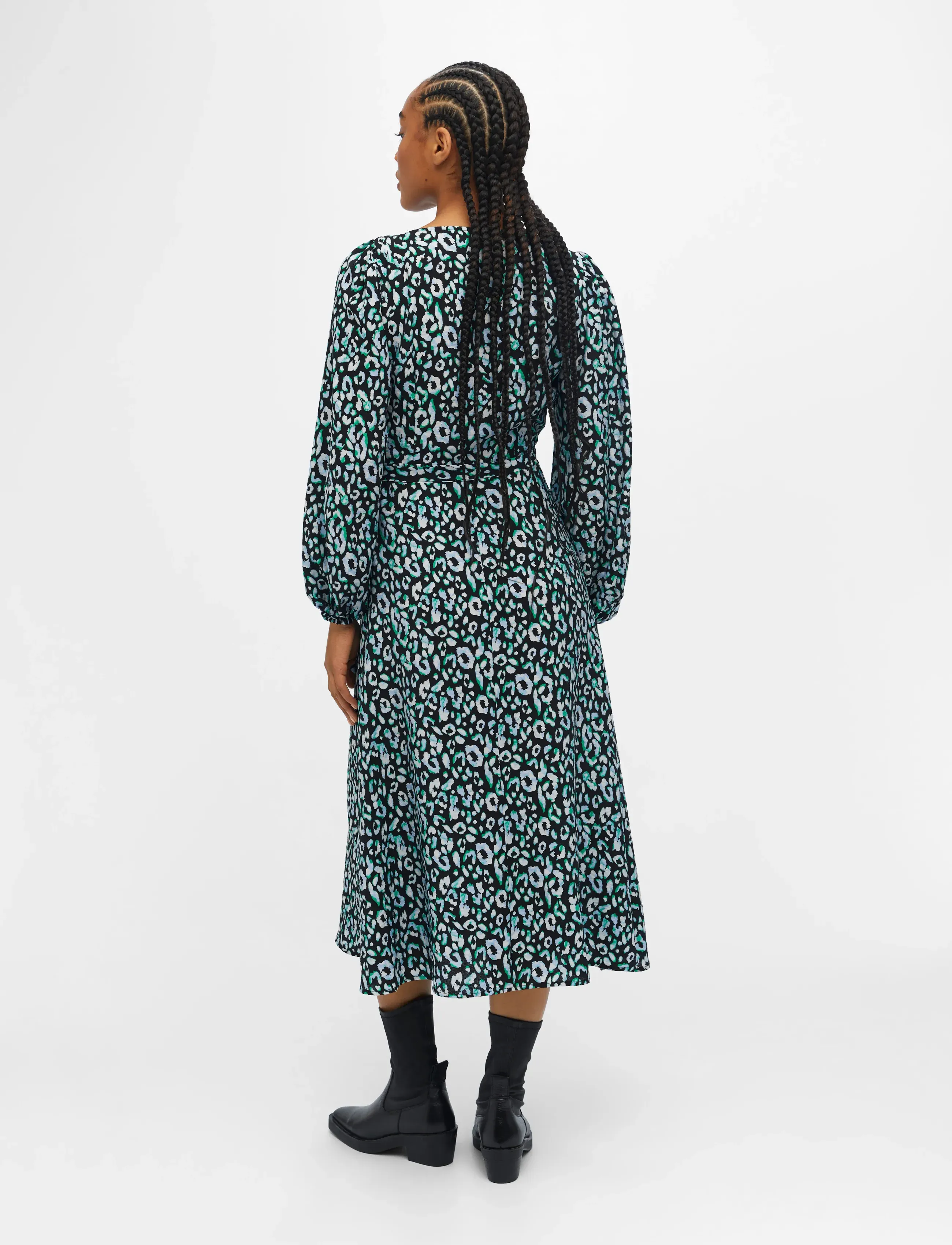 Object - OBJLEONORA L/S WRAP MIDI DRESS NOOS - kietaisumekot - black - 3