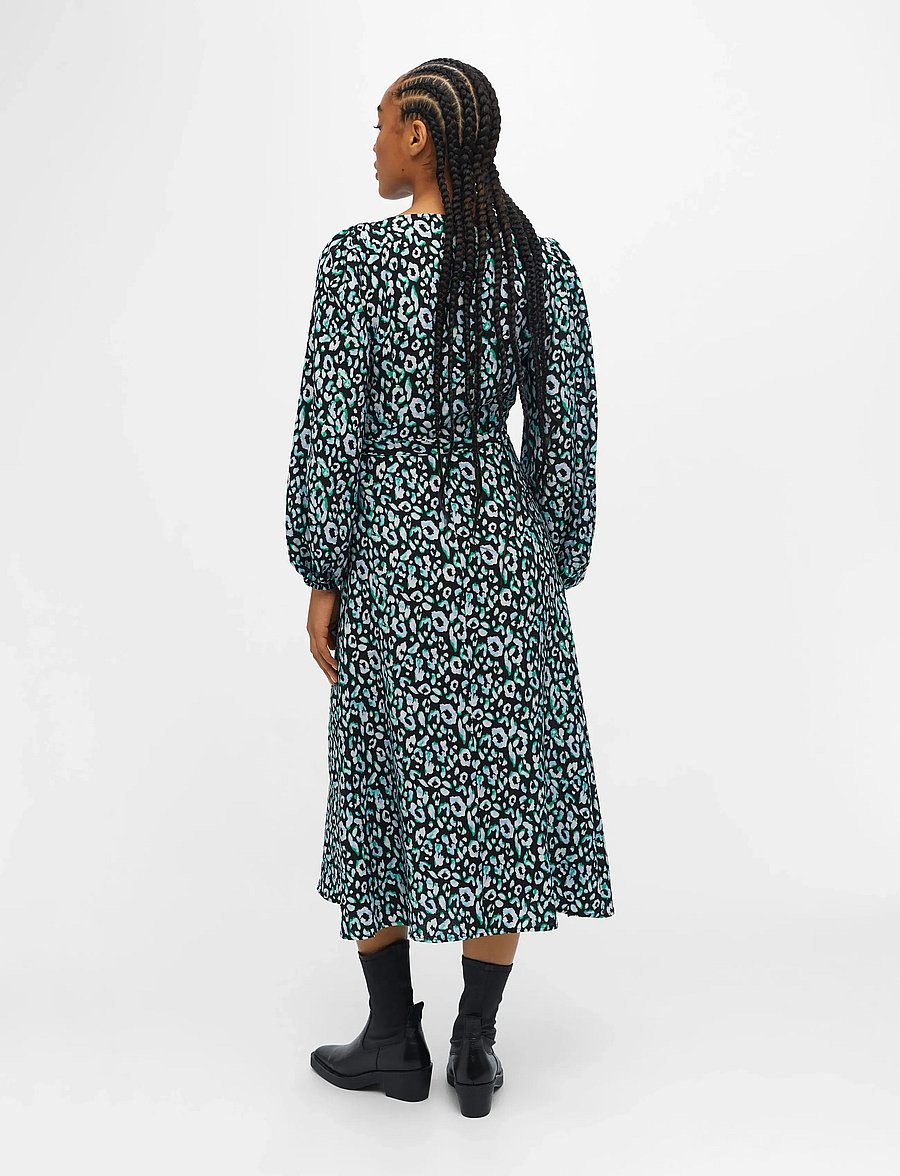 Object - OBJLEONORA L/S WRAP MIDI DRESS NOOS - kietaisumekot - black - 3