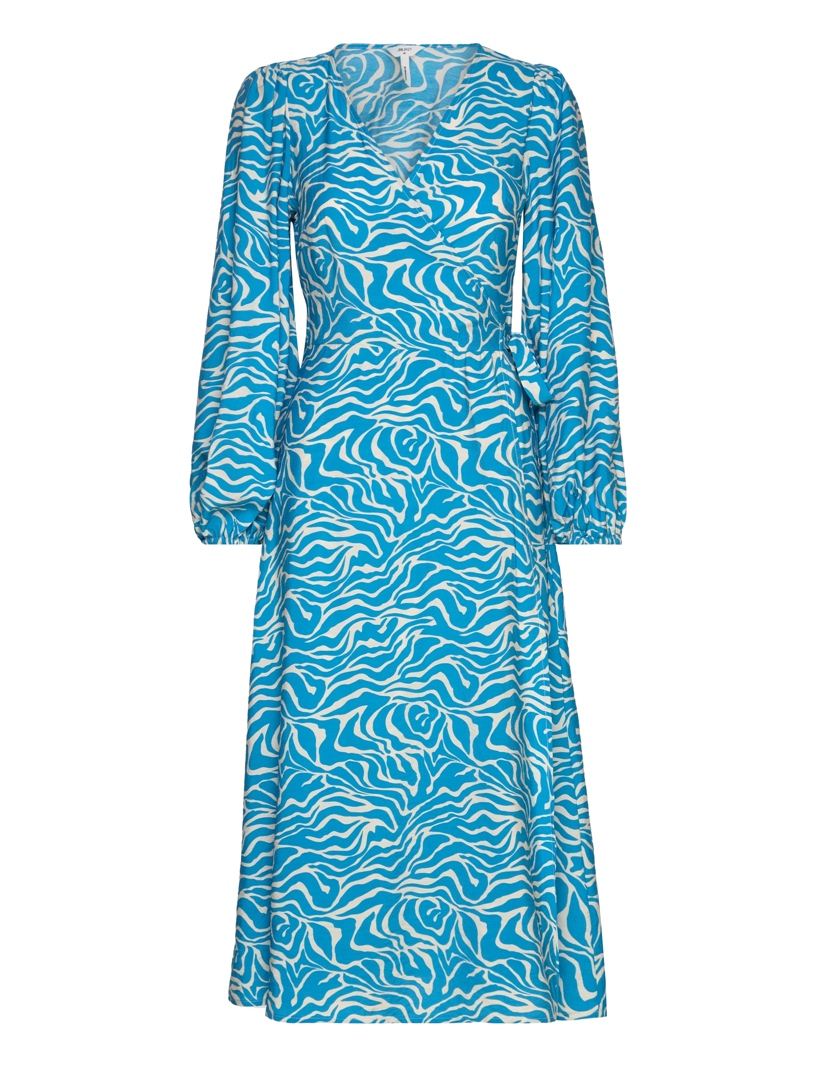 OBJECT Objleonora L/S Wrap Midi Kleid Noos Blau - 34 - Damen