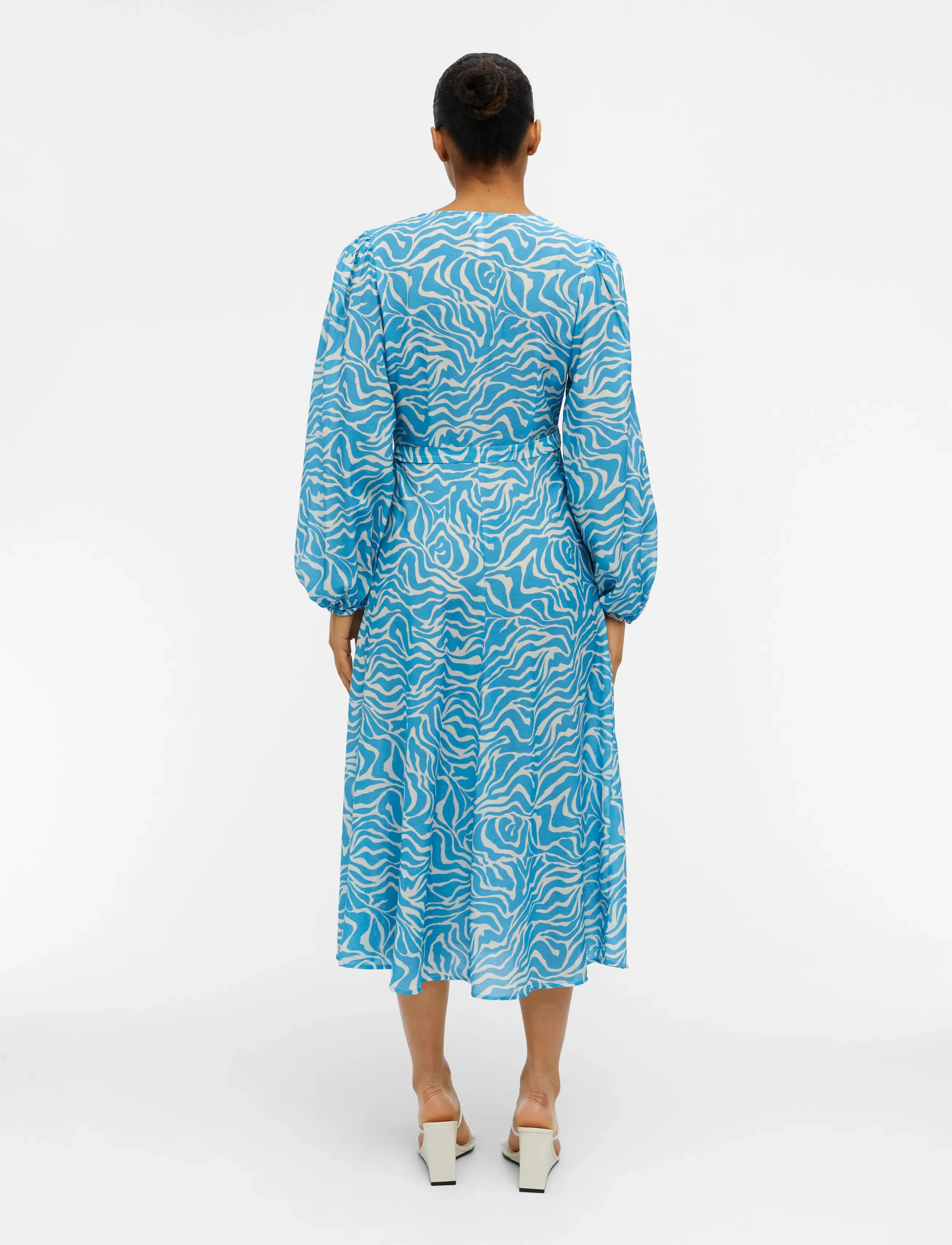 Object - OBJLEONORA L/S WRAP MIDI DRESS NOOS - midi jurken - swedish blue - 3