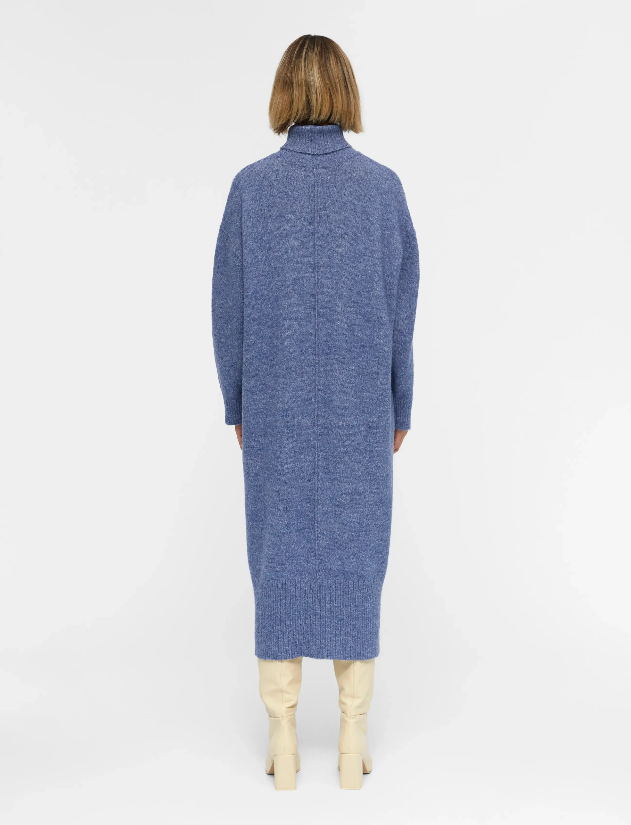 Object - OBJABBIE L/S KNIT DRESS PB12 - strikkjoler - bijou blue - 3
