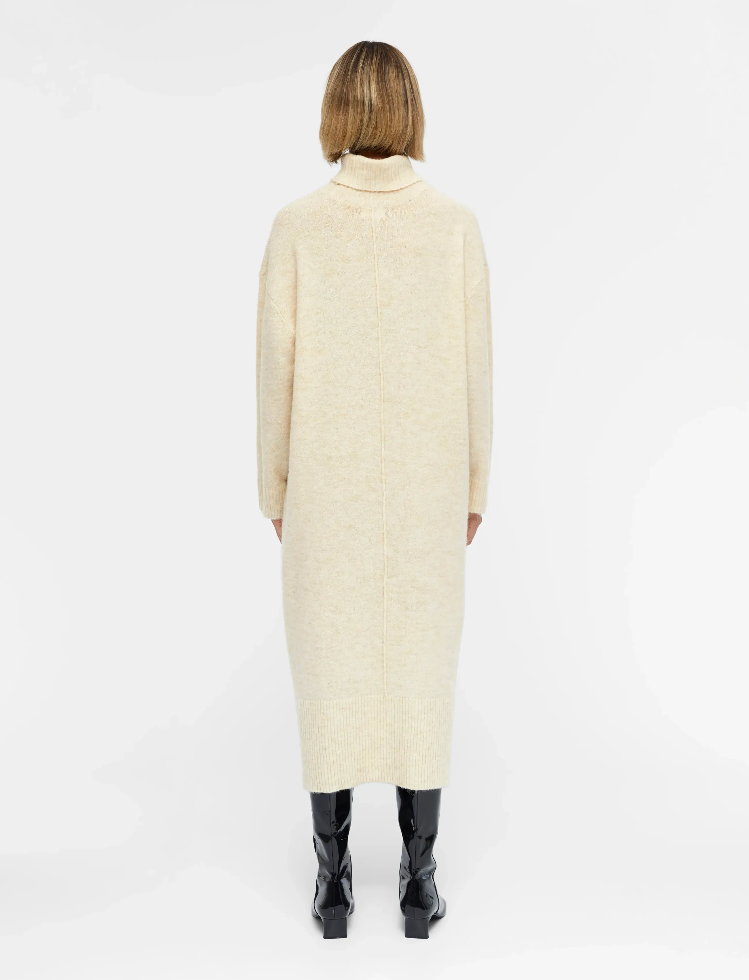 Object - OBJABBIE L/S KNIT DRESS PB12 - strikkjoler - sandshell - 3