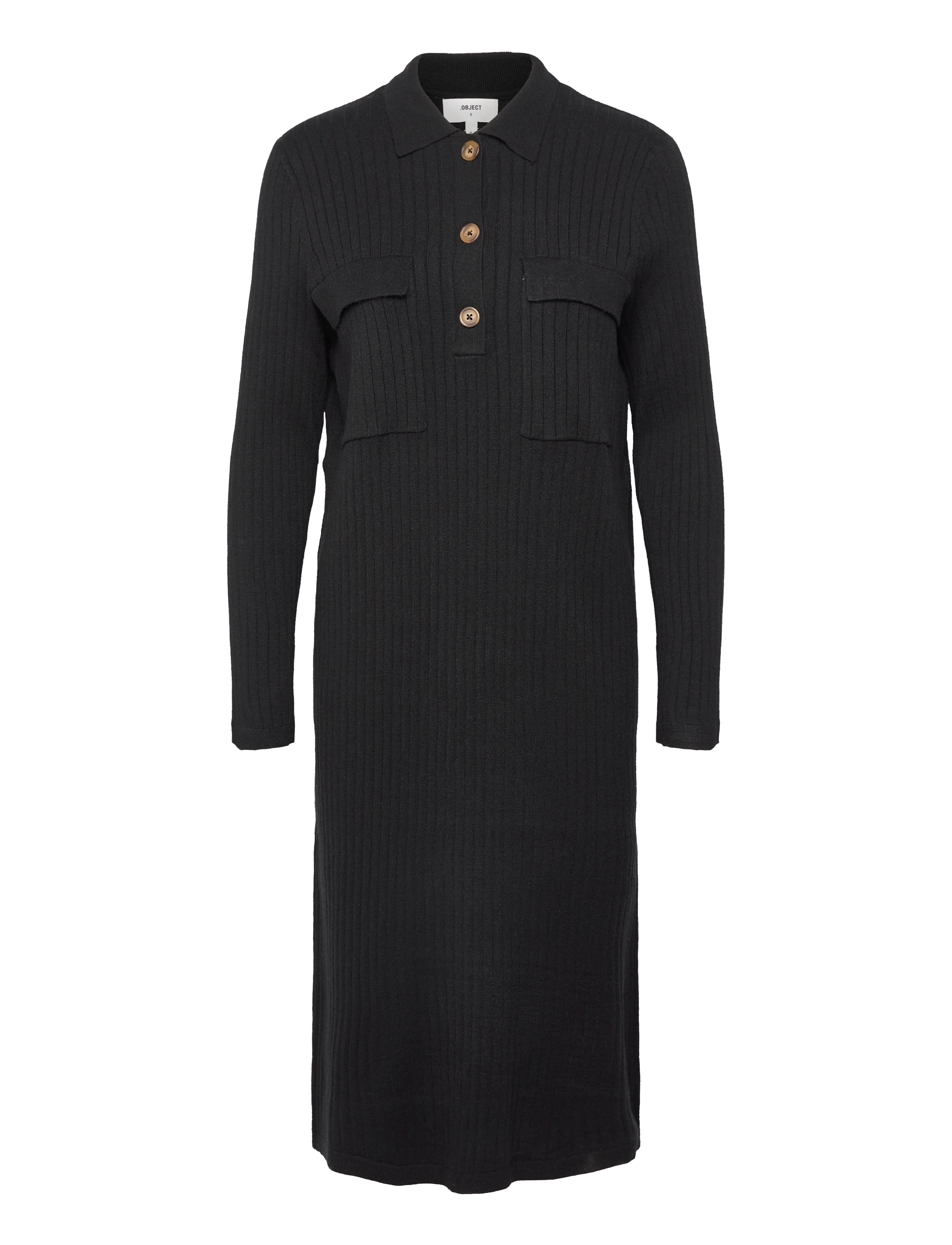 OBJECT Objnoelle Polo Knit Kleid Schwarz - XS - Damen